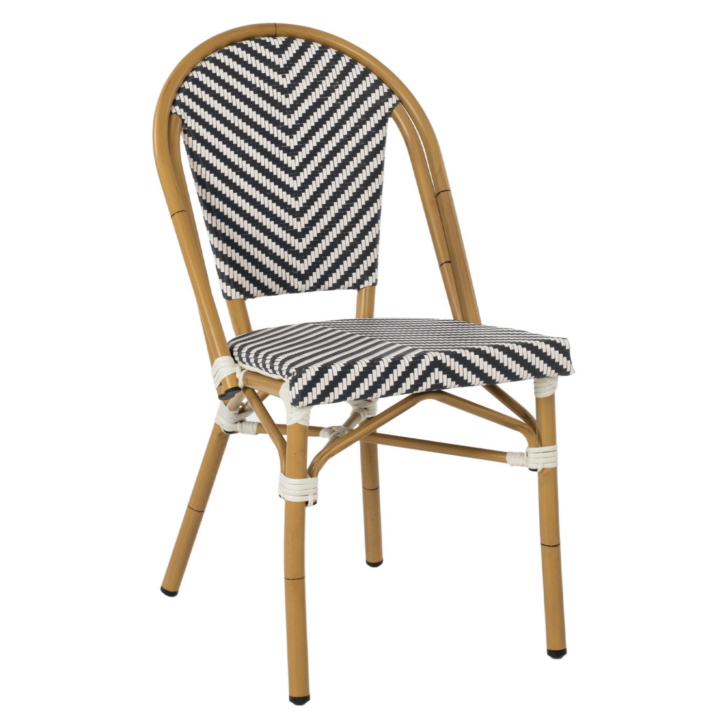 ΚΑΡΕΚΛΑ ΑΛΟΥΜΙΝΙΟΥ BAMBOO LOOK CLAY HM5860.01 ΜΑΥΡΟ-ΛΕΥΚΟ 46x56x88Yεκ.
