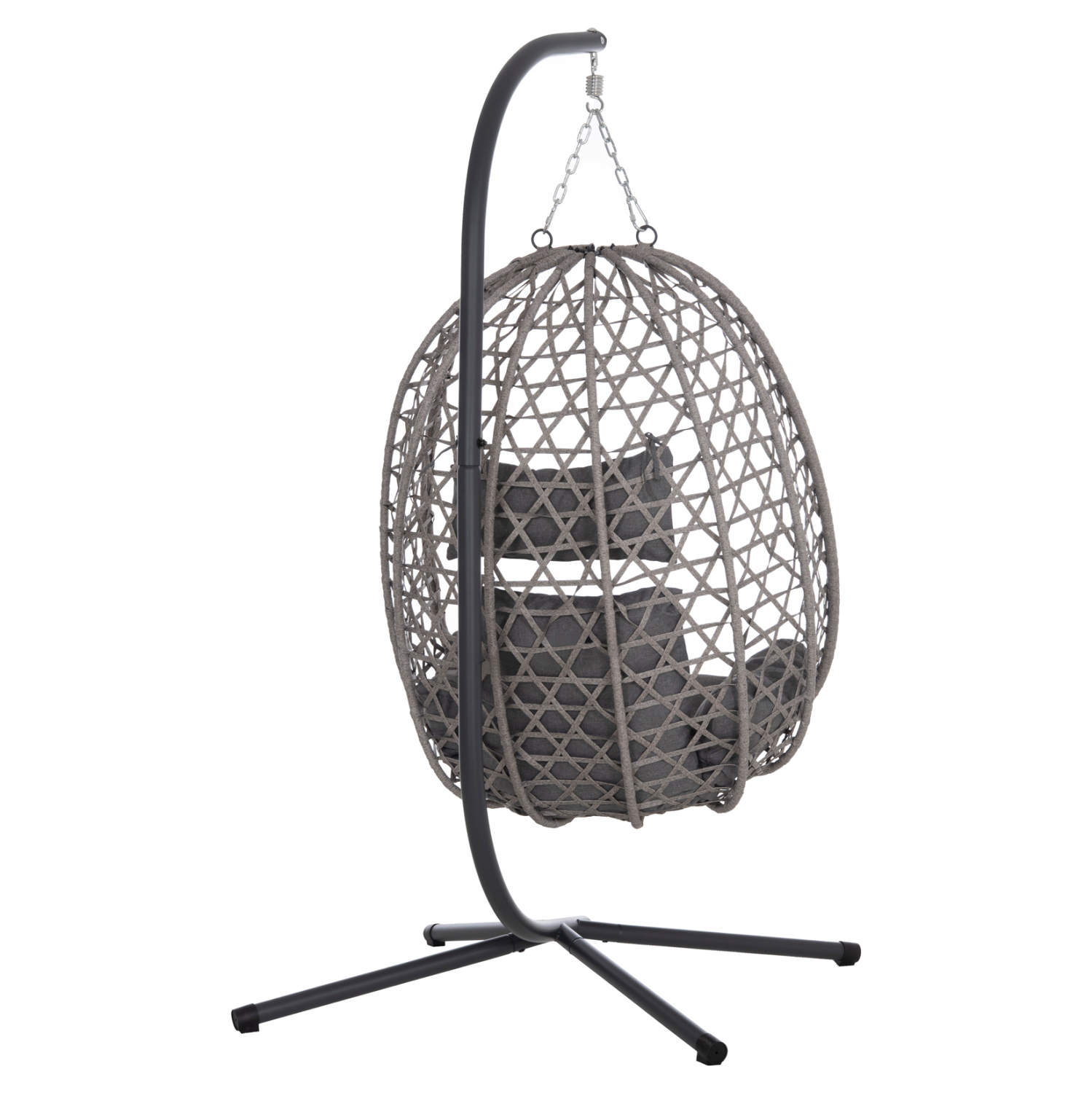 ΚΡΕΜΑΣΤΗ ΦΩΛΙΑ NESTA HM6468.01 ΓΚΡΙ ΜΕΤΑΛΛΟ & P.E.RATTAN 100x100x190Υεκ. - Image 4