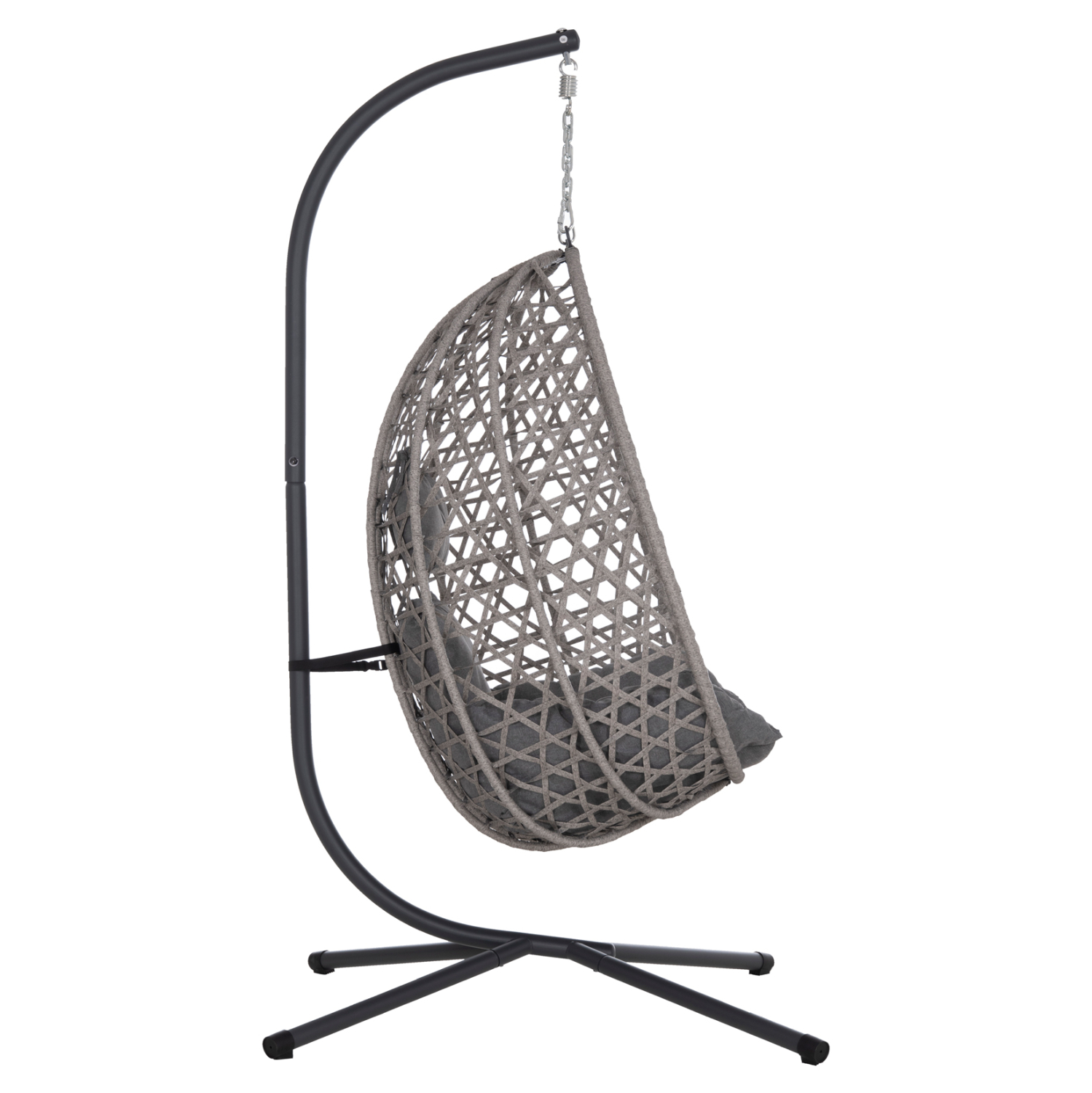 ΚΡΕΜΑΣΤΗ ΦΩΛΙΑ NESTA HM6468.01 ΓΚΡΙ ΜΕΤΑΛΛΟ & P.E.RATTAN 100x100x190Υεκ. - Image 5