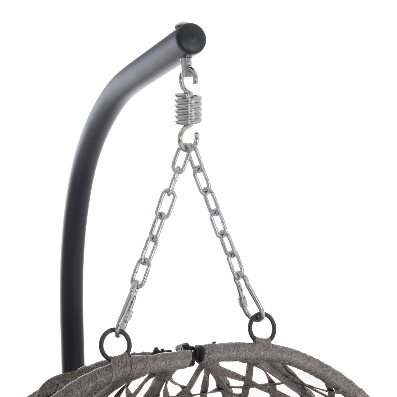 ΚΡΕΜΑΣΤΗ ΦΩΛΙΑ NESTA HM6468.01 ΓΚΡΙ ΜΕΤΑΛΛΟ & P.E.RATTAN 100x100x190Υεκ. - Image 9