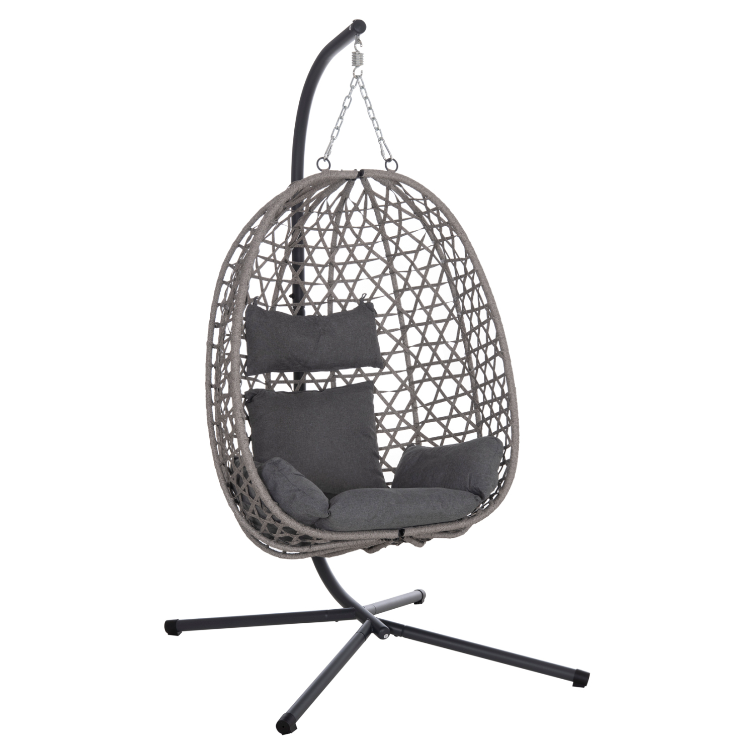 ΚΡΕΜΑΣΤΗ ΦΩΛΙΑ NESTA HM6468.01 ΓΚΡΙ ΜΕΤΑΛΛΟ & P.E.RATTAN 100x100x190Υεκ.