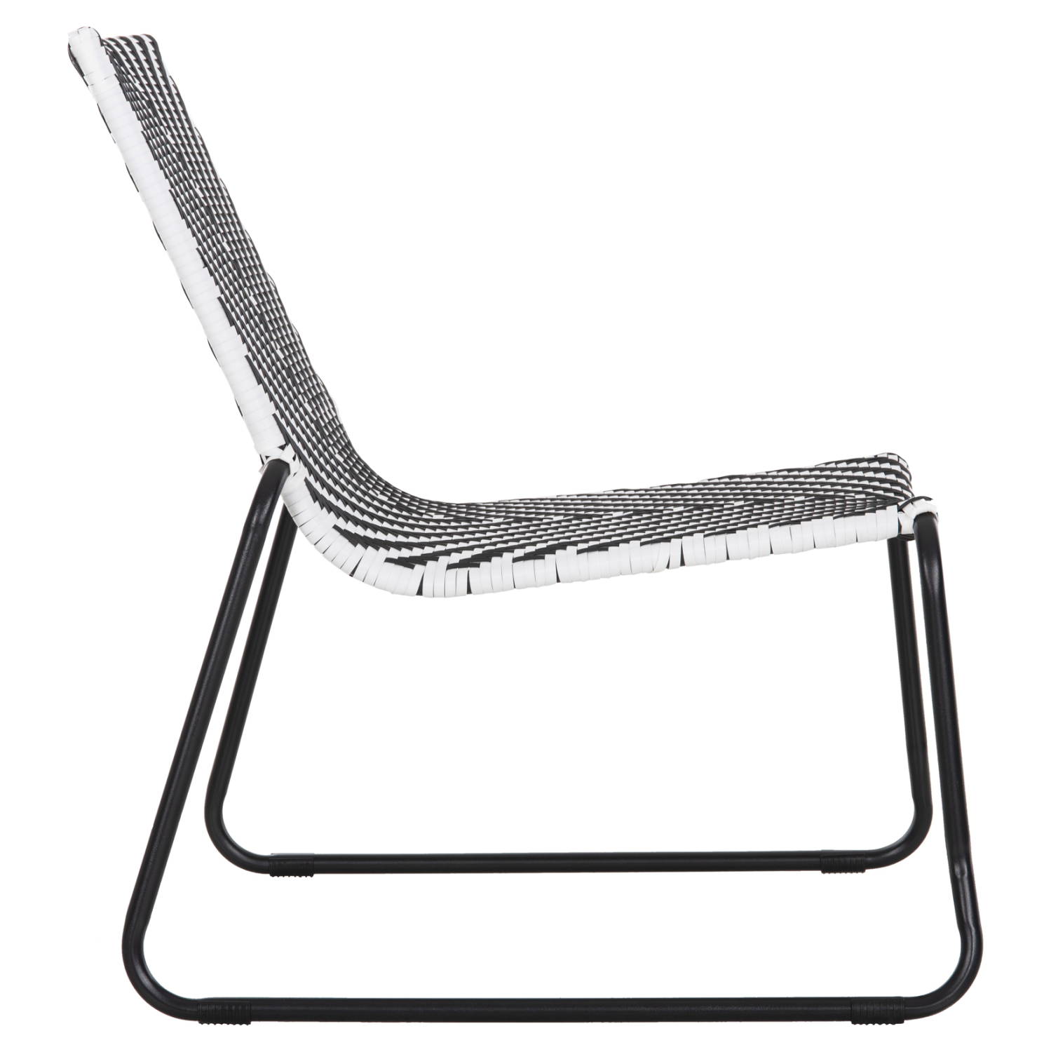 ΜΕΤΑΛΛΙΚΗ ΚΑΡΕΚΛΑ PONY HM6082 ΜΑΥΡΟ & ΑΣΠΡΟ ΣΥΝΘ.RATTAN 66x68x75Υεκ. - Image 4
