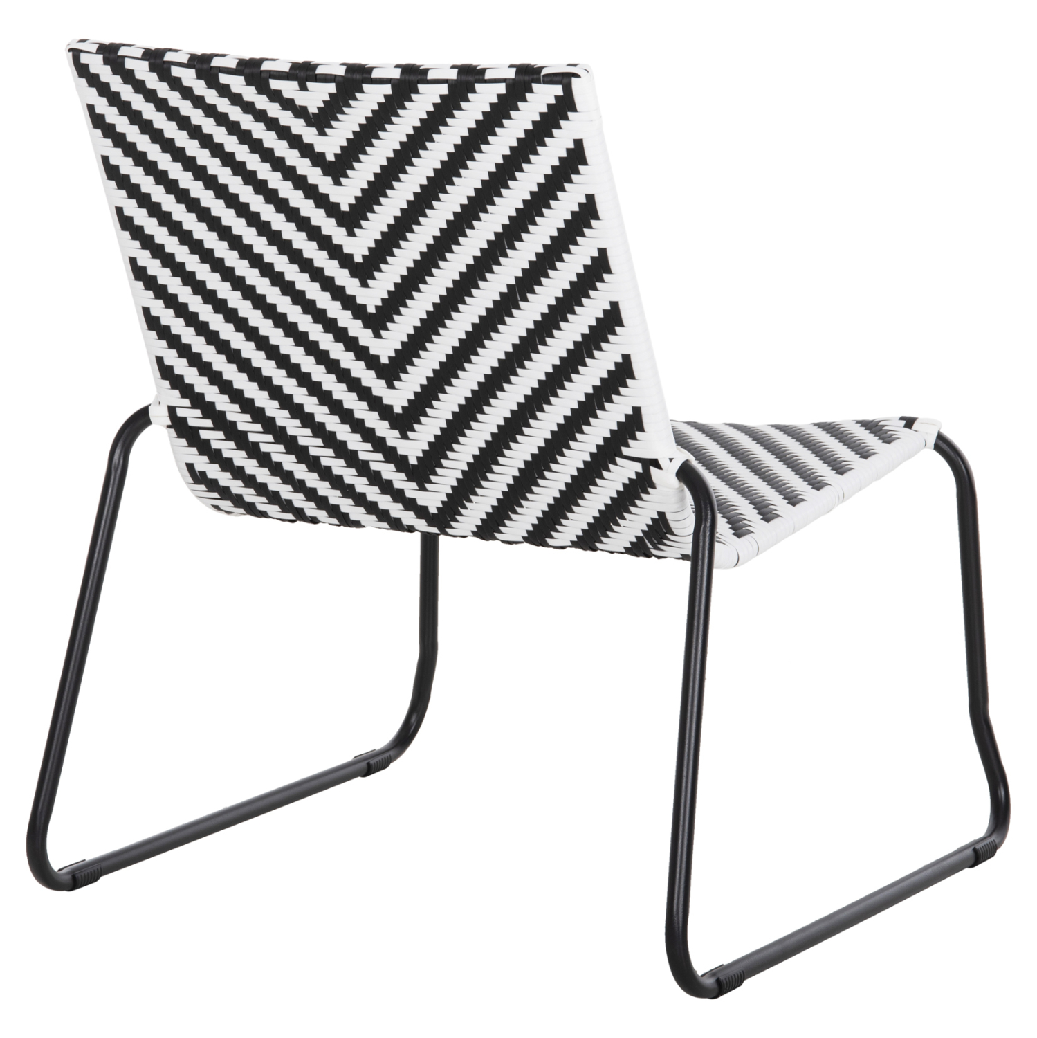 ΜΕΤΑΛΛΙΚΗ ΚΑΡΕΚΛΑ PONY HM6082 ΜΑΥΡΟ & ΑΣΠΡΟ ΣΥΝΘ.RATTAN 66x68x75Υεκ. - Image 5