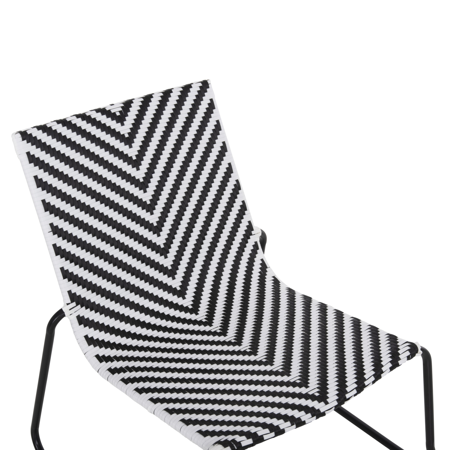 ΜΕΤΑΛΛΙΚΗ ΚΑΡΕΚΛΑ PONY HM6082 ΜΑΥΡΟ & ΑΣΠΡΟ ΣΥΝΘ.RATTAN 66x68x75Υεκ. - Image 7
