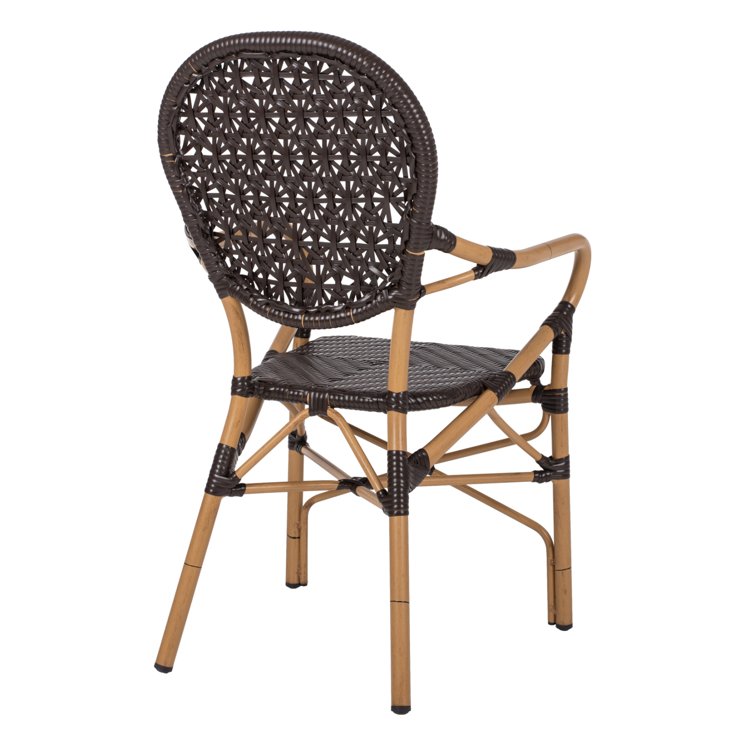 ΠΟΛΥΘΡΟΝΑ ΑΛΟΥΜΙΝΙΟΥ BAMBOO LOOK ΚΑΦΕ ΚΑΙ ΚΑΦΕ PE RATTAN HM5926.01 56x62x95Yεκ. - Image 5