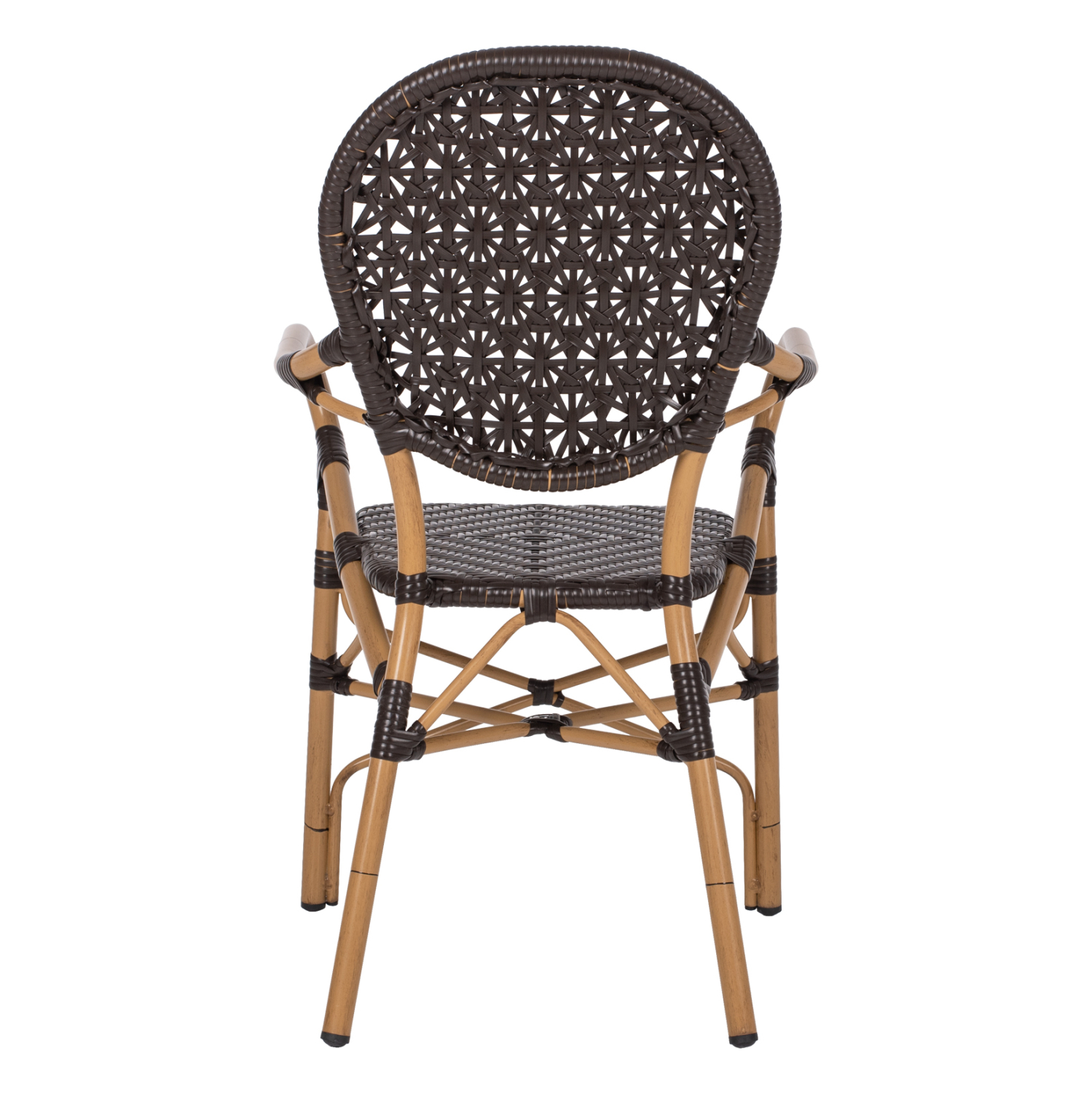 ΠΟΛΥΘΡΟΝΑ ΑΛΟΥΜΙΝΙΟΥ BAMBOO LOOK ΚΑΦΕ ΚΑΙ ΚΑΦΕ PE RATTAN HM5926.01 56x62x95Yεκ. - Image 6