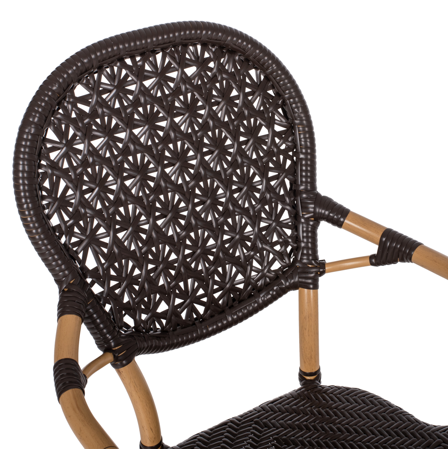 ΠΟΛΥΘΡΟΝΑ ΑΛΟΥΜΙΝΙΟΥ BAMBOO LOOK ΚΑΦΕ ΚΑΙ ΚΑΦΕ PE RATTAN HM5926.01 56x62x95Yεκ. - Image 8