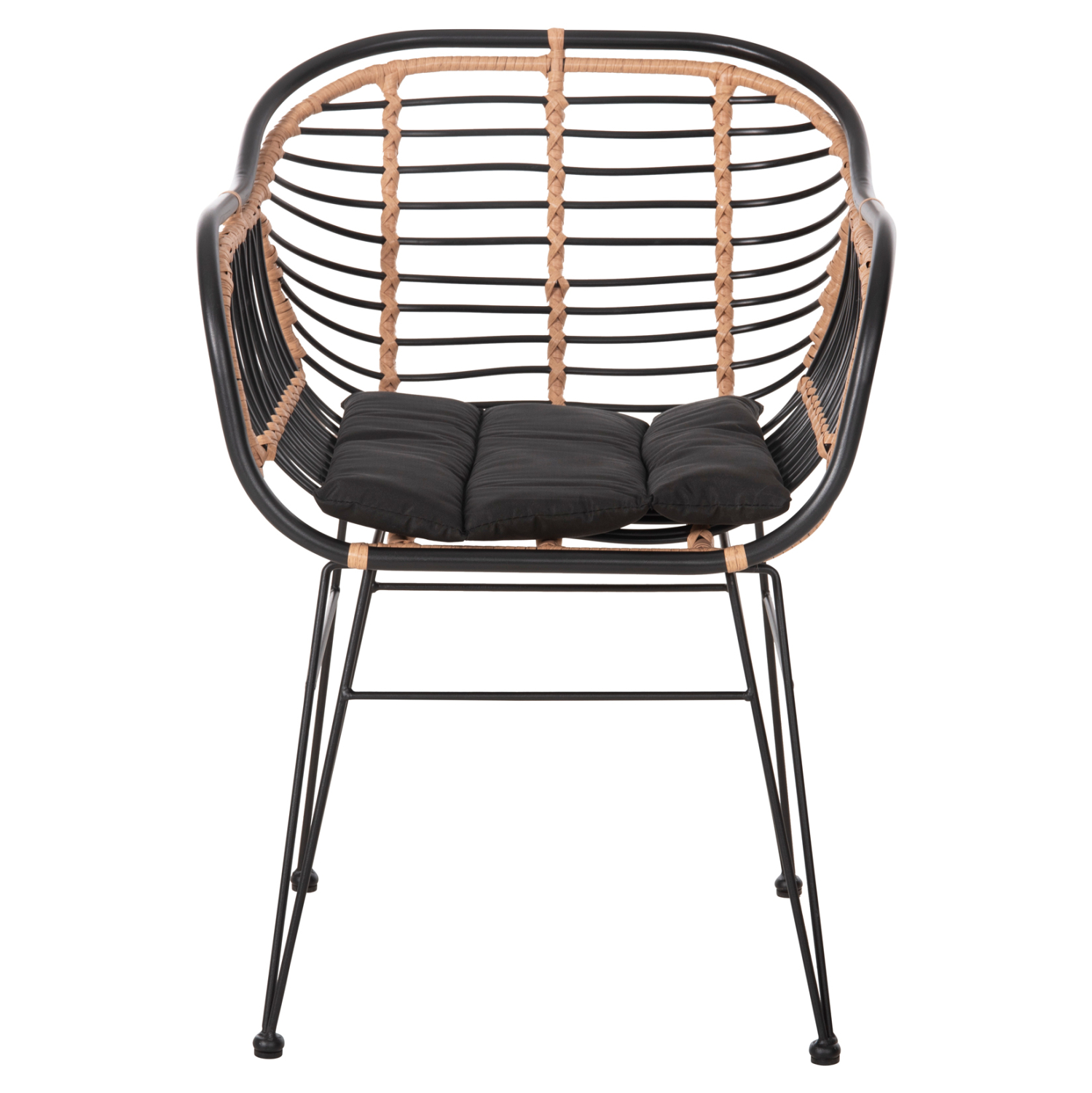 ΠΟΛΥΘΡΟΝΑ ALLEGRA HM5663.11 ΜΕΤΑΛ.ΣΚΕΛΕΤΟΣ-P.E.RATTAN ΜΠΕΖ-ΜΑΥΡΟ 58x59x81Υεκ - Image 3