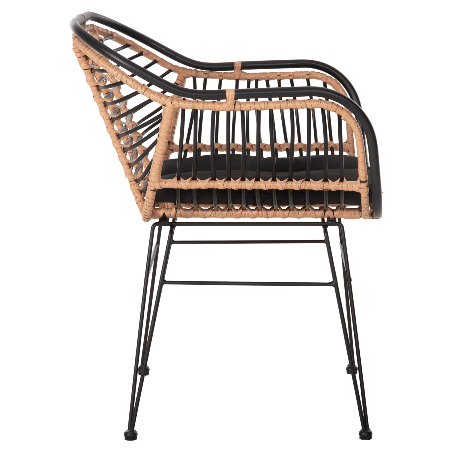 ΠΟΛΥΘΡΟΝΑ ALLEGRA HM5663.11 ΜΕΤΑΛ.ΣΚΕΛΕΤΟΣ-P.E.RATTAN ΜΠΕΖ-ΜΑΥΡΟ 58x59x81Υεκ - Image 4
