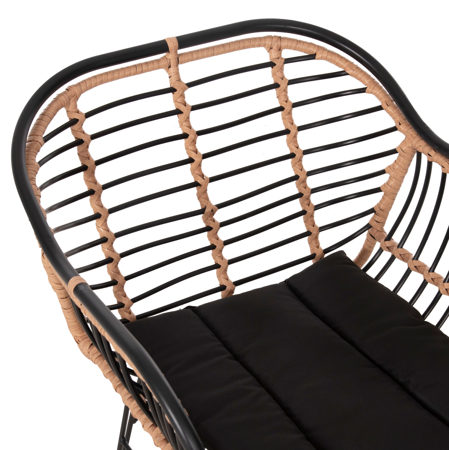 ΠΟΛΥΘΡΟΝΑ ALLEGRA HM5663.11 ΜΕΤΑΛ.ΣΚΕΛΕΤΟΣ-P.E.RATTAN ΜΠΕΖ-ΜΑΥΡΟ 58x59x81Υεκ - Image 7