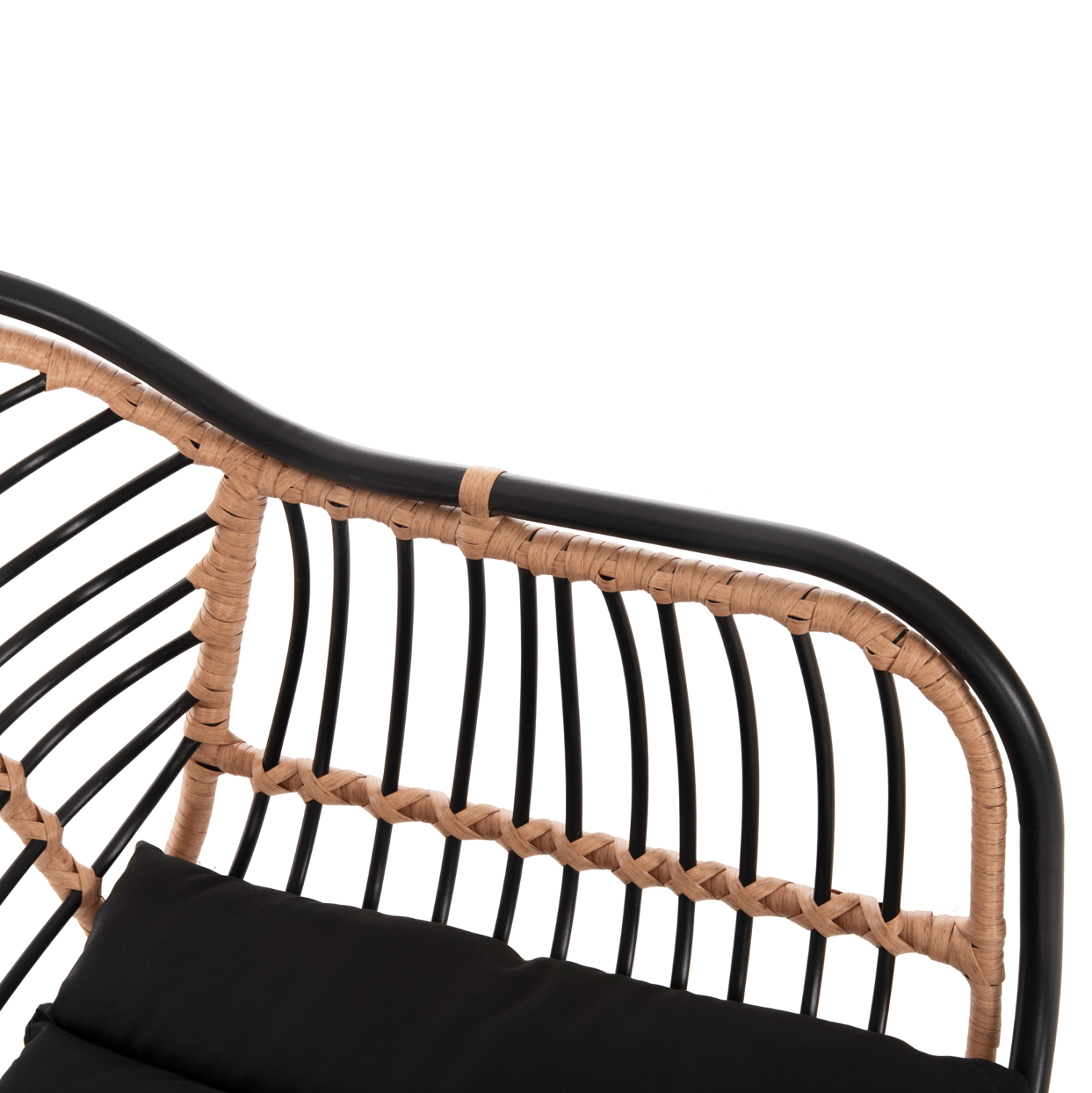 ΠΟΛΥΘΡΟΝΑ ALLEGRA HM5663.11 ΜΕΤΑΛ.ΣΚΕΛΕΤΟΣ-P.E.RATTAN ΜΠΕΖ-ΜΑΥΡΟ 58x59x81Υεκ - Image 8