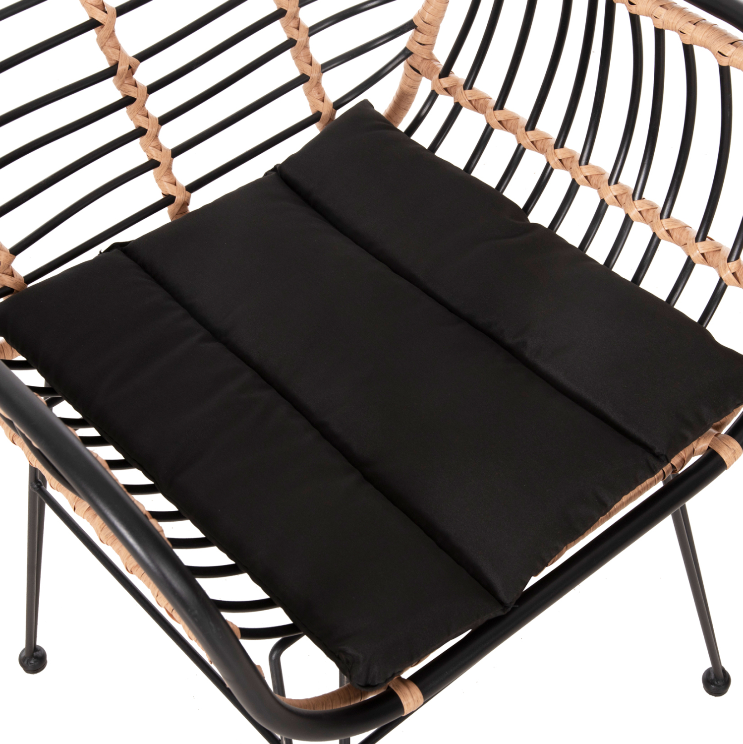 ΠΟΛΥΘΡΟΝΑ ALLEGRA HM5663.11 ΜΕΤΑΛ.ΣΚΕΛΕΤΟΣ-P.E.RATTAN ΜΠΕΖ-ΜΑΥΡΟ 58x59x81Υεκ - Image 9