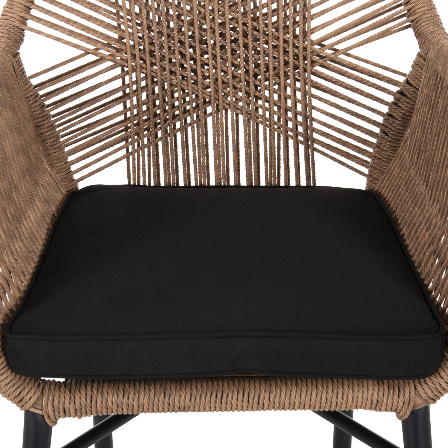 ΠΟΛΥΘΡΟΝΑ TOPIN HM6048.02 ΑΛΟΥΜΙΝΙΟ ΜΑΥΡΟ-P.E. RATTAN ΜΠΕΖ-ΜΑΞΙΛΑΡΙ ΜΑΥΡΟ 57x65x84Υ εκ - Image 8
