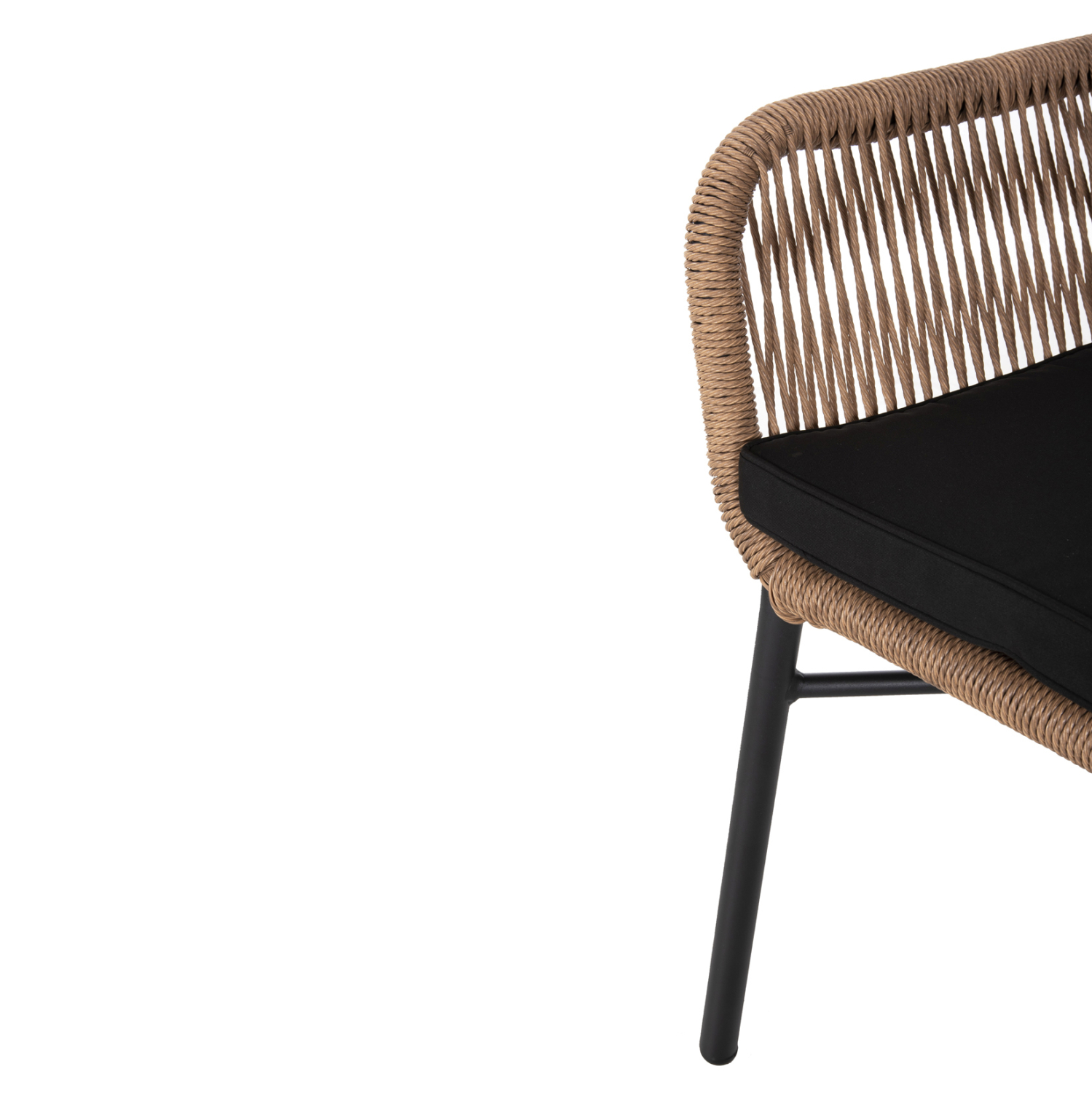 ΠΟΛΥΘΡΟΝΑ TOPIN HM6048.02 ΑΛΟΥΜΙΝΙΟ ΜΑΥΡΟ-P.E. RATTAN ΜΠΕΖ-ΜΑΞΙΛΑΡΙ ΜΑΥΡΟ 57x65x84Υ εκ - Image 10