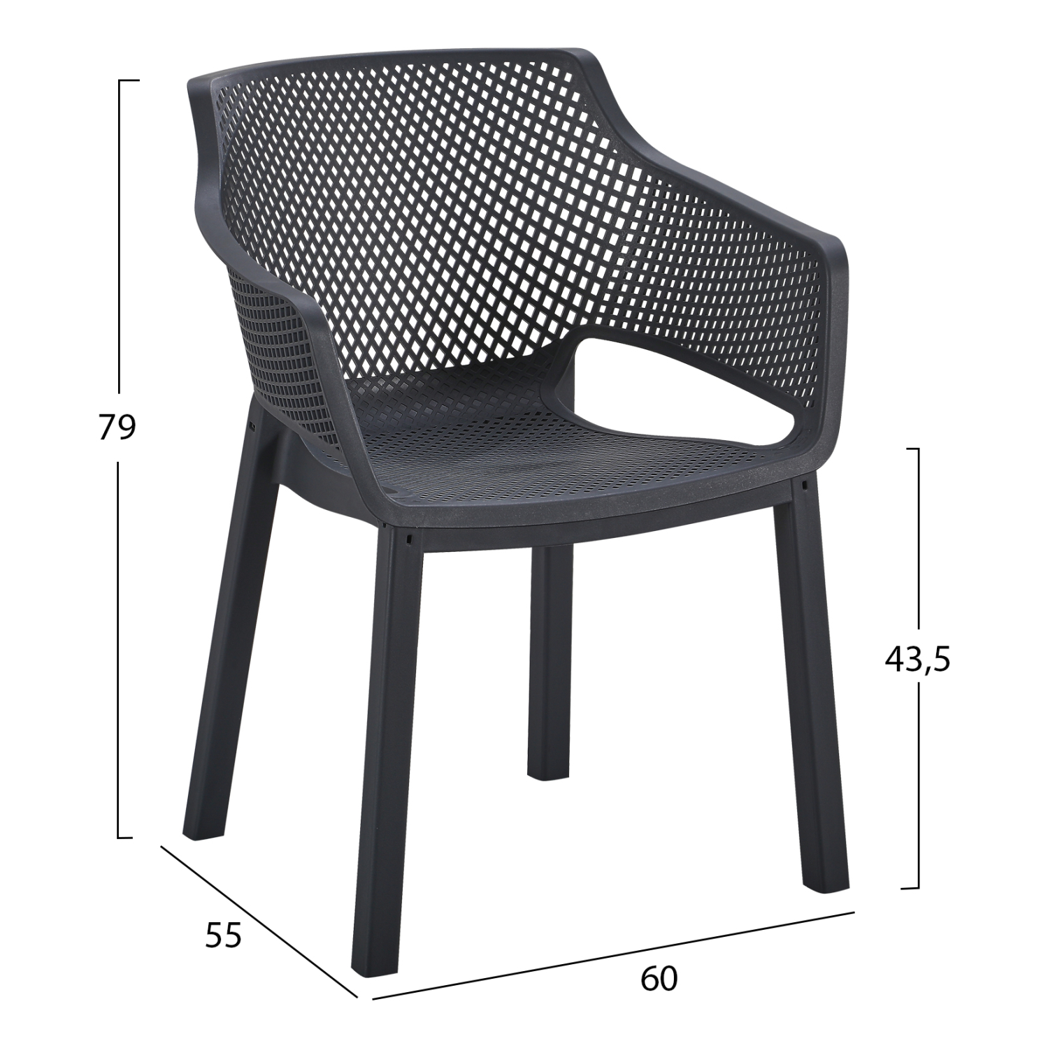ΠΟΛΥΘΡΟΝΑ ΠΟΛΥΠΡΟΠΥΛΕΝΙΟΥ PEGGY HM6368.02 ΜΑΥΡΟ 60x55x79Υεκ - Image 2