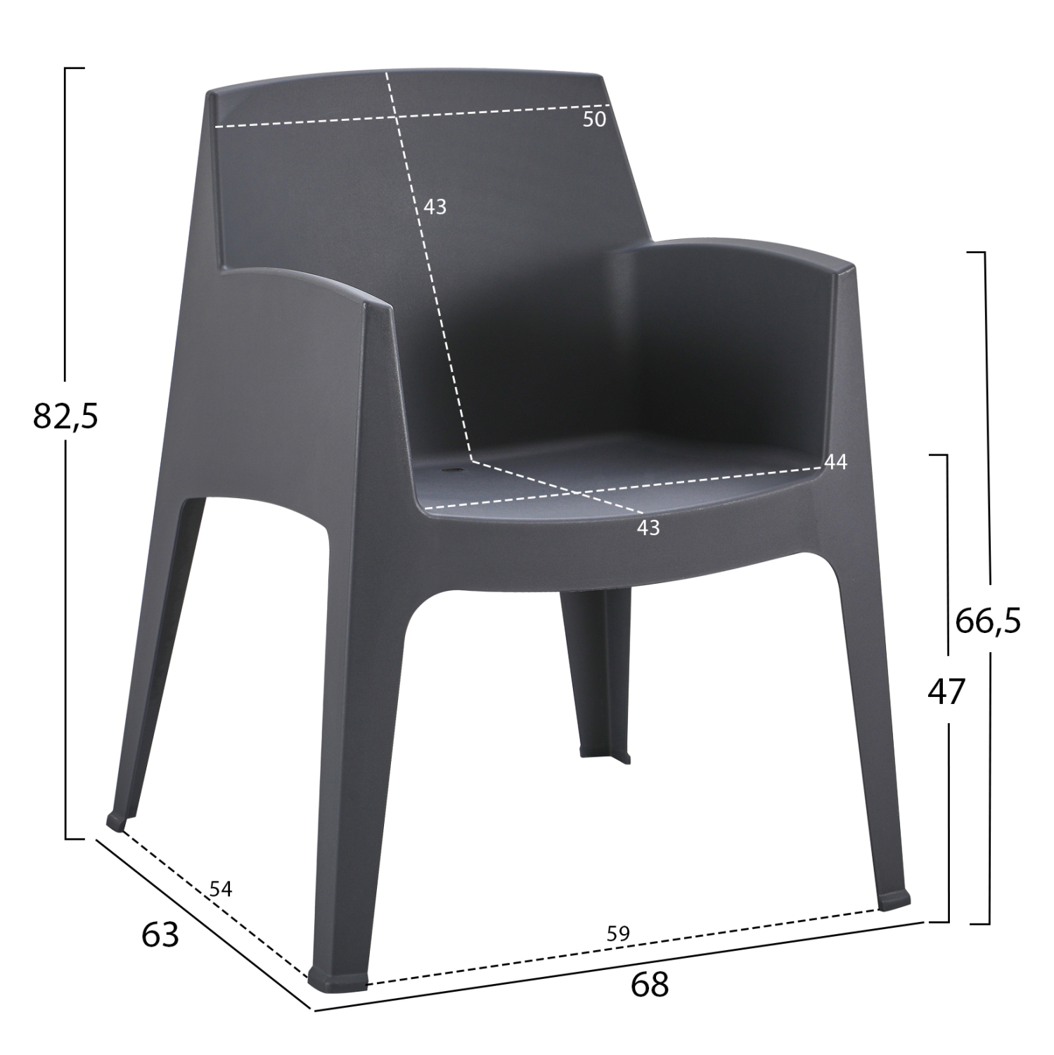 ΠΟΛΥΘΡΟΝΑ ΠΟΛΥΠΡΟΠΥΛΕΝΙΟΥ SLEEK HM6370.10 ΓΚΡΙ 68x63x82,5Υεκ. - Image 2