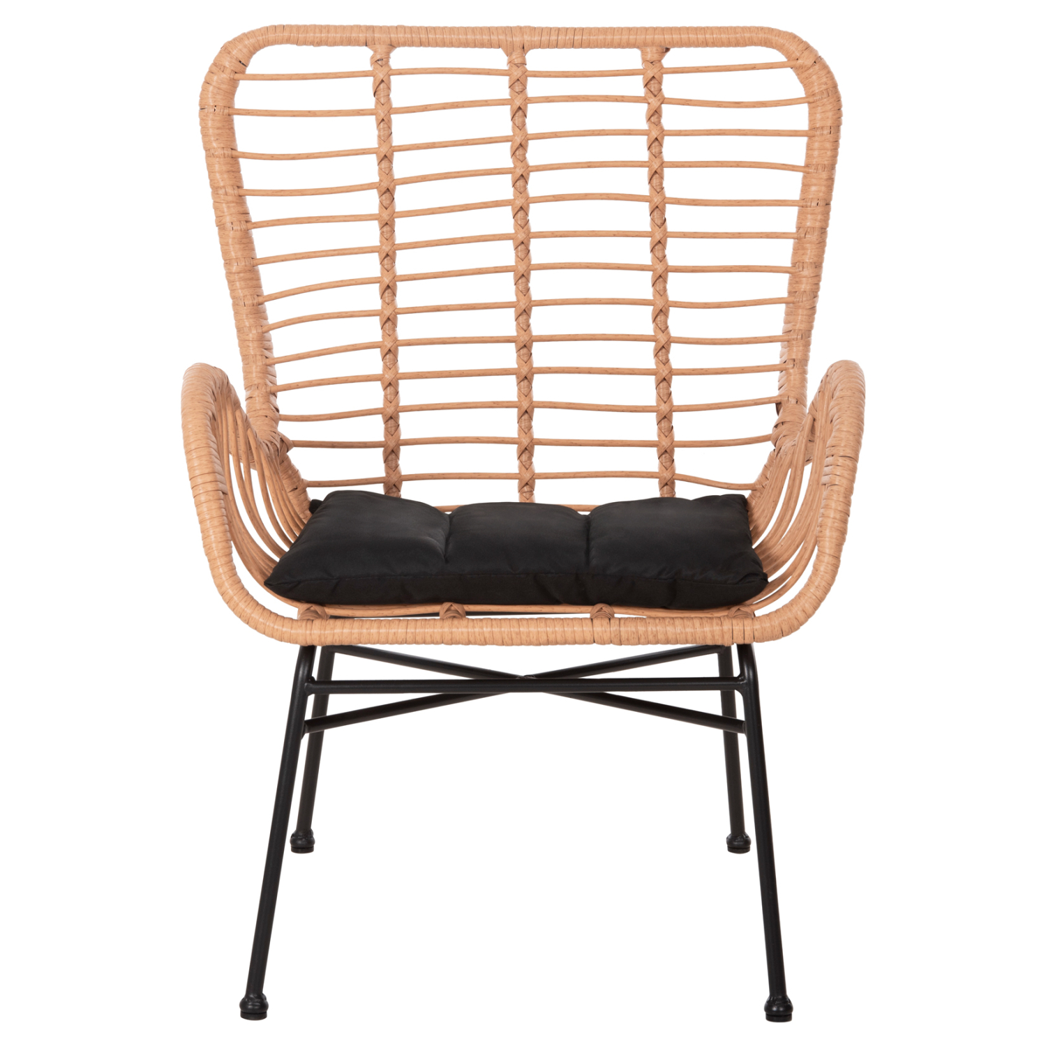 ΠΟΛΥΘΡΟΝΑ ΣΤΥΛ ΜΠΕΡΖΕΡΑΣ ALLEGRA HM5704.11 P.E.RATTAN ΜΠΕΖ-ΜΑΥΡΟ ΜΕΤΑΛΛΟ 66x59x90Υεκ. - Image 3