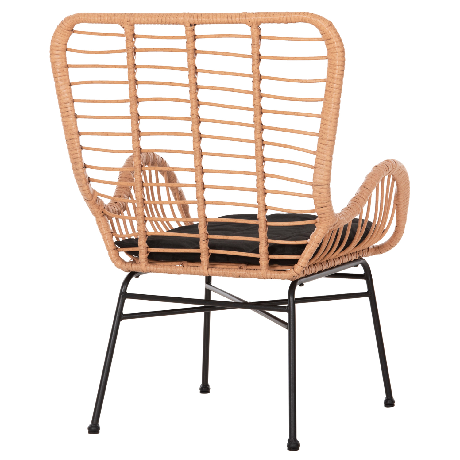 ΠΟΛΥΘΡΟΝΑ ΣΤΥΛ ΜΠΕΡΖΕΡΑΣ ALLEGRA HM5704.11 P.E.RATTAN ΜΠΕΖ-ΜΑΥΡΟ ΜΕΤΑΛΛΟ 66x59x90Υεκ. - Image 5