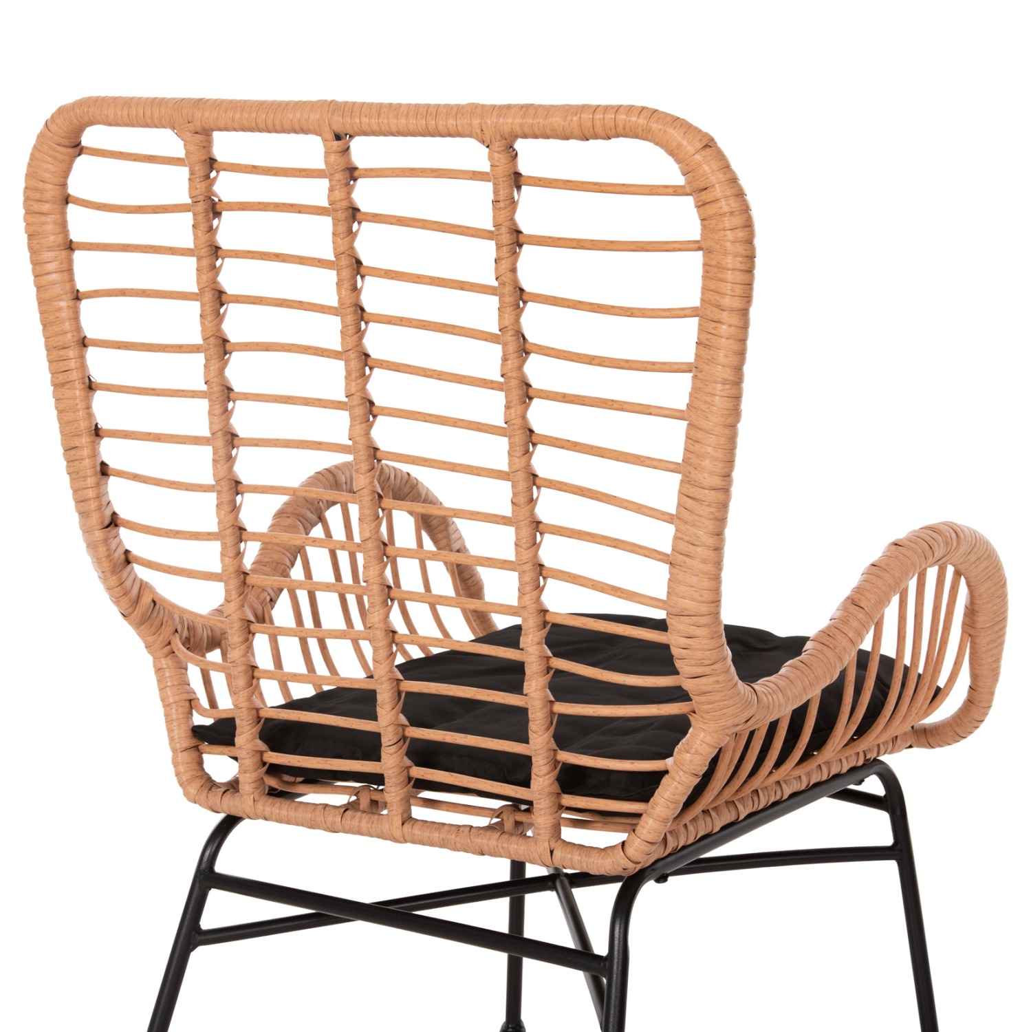 ΠΟΛΥΘΡΟΝΑ ΣΤΥΛ ΜΠΕΡΖΕΡΑΣ ALLEGRA HM5704.11 P.E.RATTAN ΜΠΕΖ-ΜΑΥΡΟ ΜΕΤΑΛΛΟ 66x59x90Υεκ. - Image 9