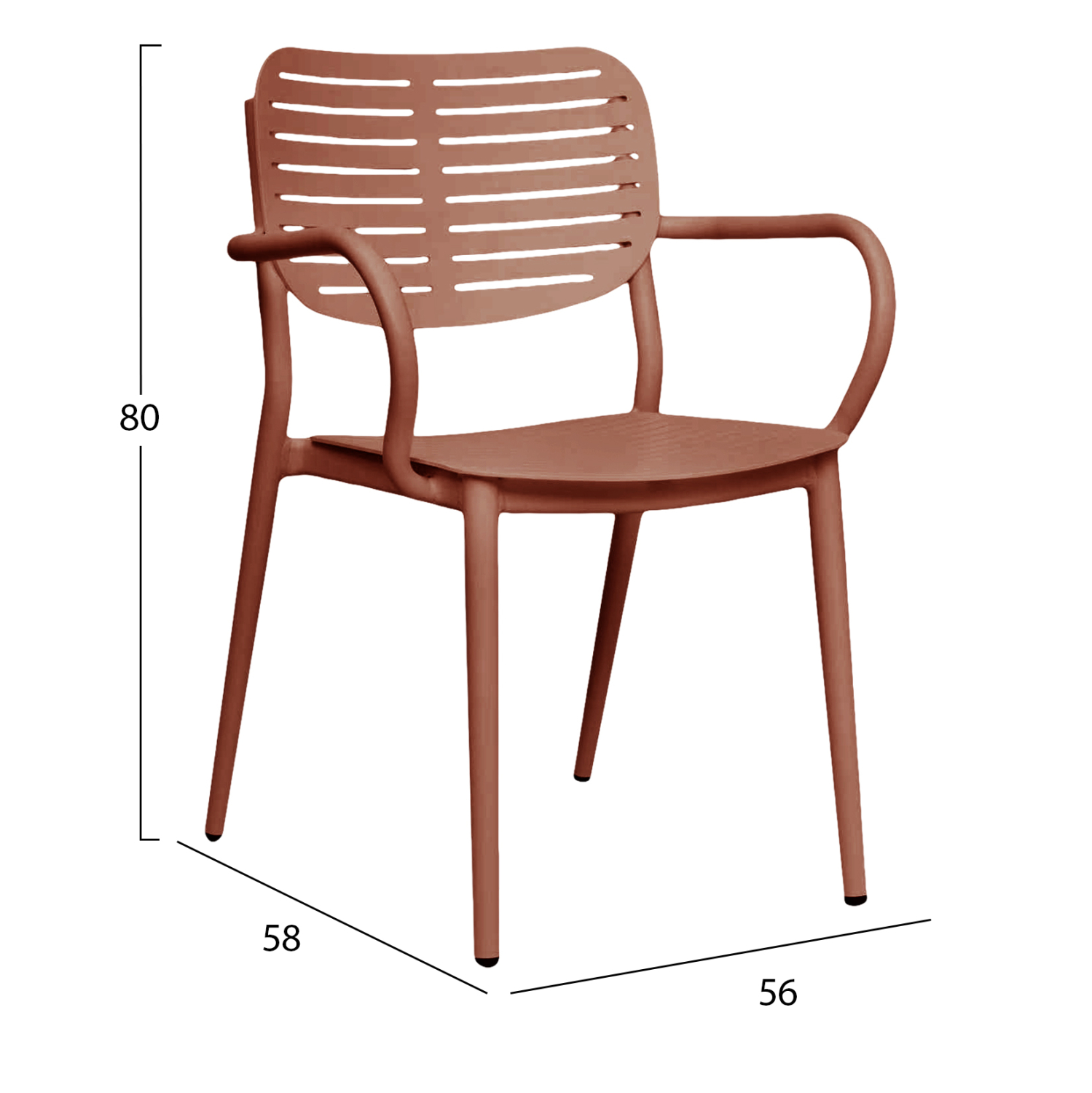 ΠΟΛΥΘΡΟΝΑ ΤΡΑΠΕΖΑΡΙΑΣ HILLIARD HM6644.08 ΑΛΟΥΜΙΝΙΟ ΣΕ TERRACOTTA 58x52x78Υεκ - Image 2