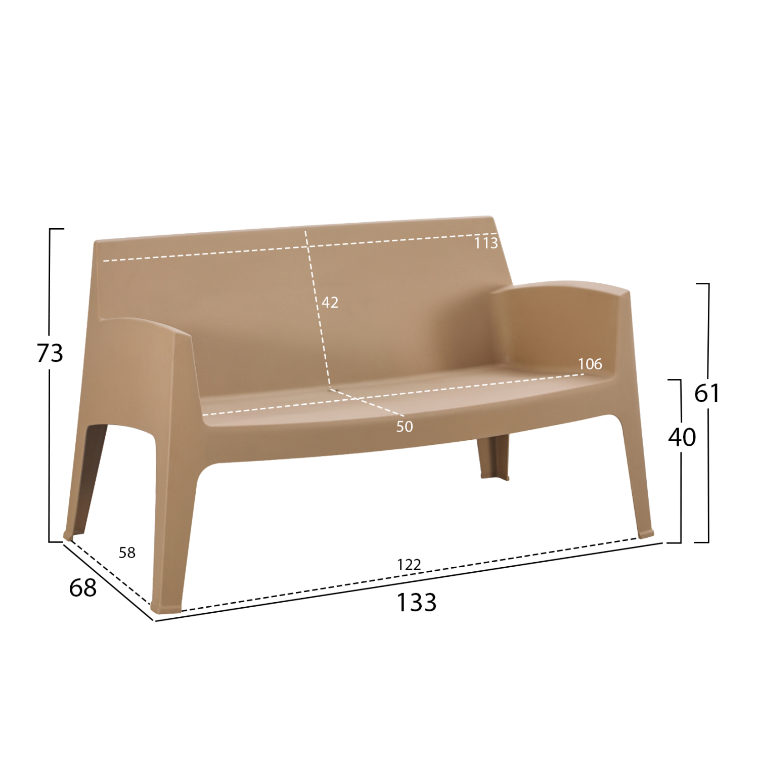 ΣΕΤ LOUNGE 4ΤΜΧ SLEEK HM21275.03 ΚΑΠΟΥΤΣΙΝΟ ΠΟΛΥΠΡΟΠΥΛΕΝΙΟ - Image 2