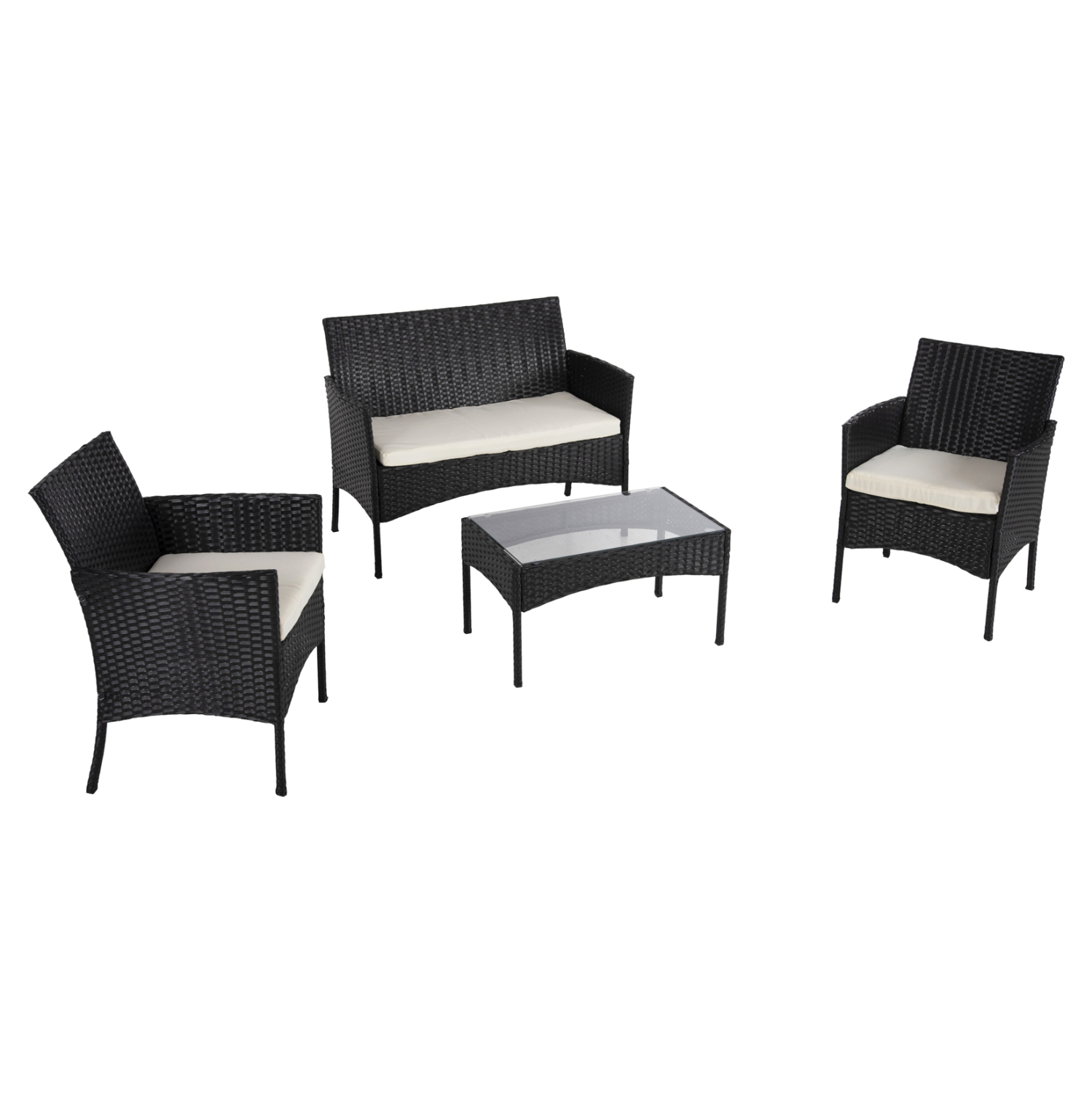 ΣΕΤ ΣΑΛΟΝΙ 4ΤΜΧ STASIA HM6089.04 ΣΥΝΘ.RATTAN ΜΑΥΡΟ-ΜΠΕΖ ΜΑΞΙΛΑΡΙΑ - Image 5