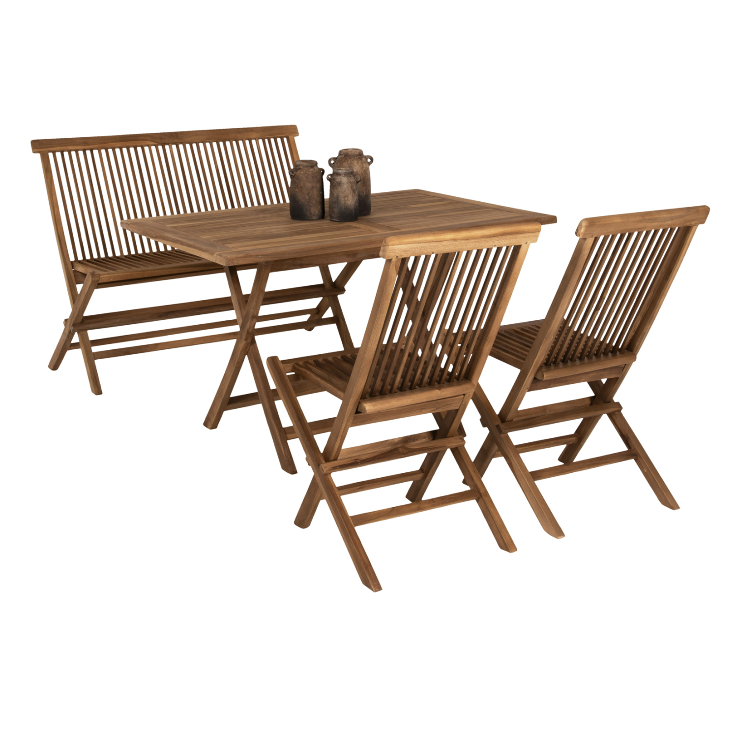 ΣΕΤ ΤΡΑΠΕΖΑΡΙΑΣ ΕΞΩΤ. ΧΩΡΟΥ 4ΤΜΧ KENDALL HM11953 ΜΑΣΙΦ ΞΥΛΟ TEAK ΦΥΣΙΚΟ - Image 5