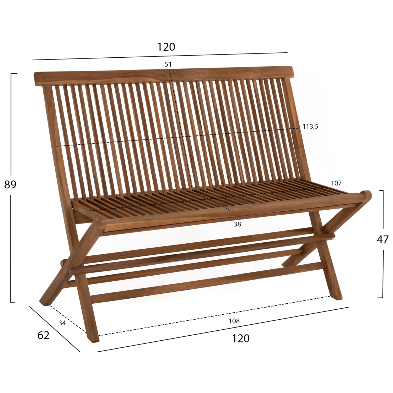 ΣΕΤ ΤΡΑΠΕΖΑΡΙΑΣ ΕΞΩΤ. ΧΩΡΟΥ 6ΤΜΧ KENDALL HM11954 ΜΑΣΙΦ ΞΥΛΟ TEAK ΦΥΣΙΚΟ - Image 2