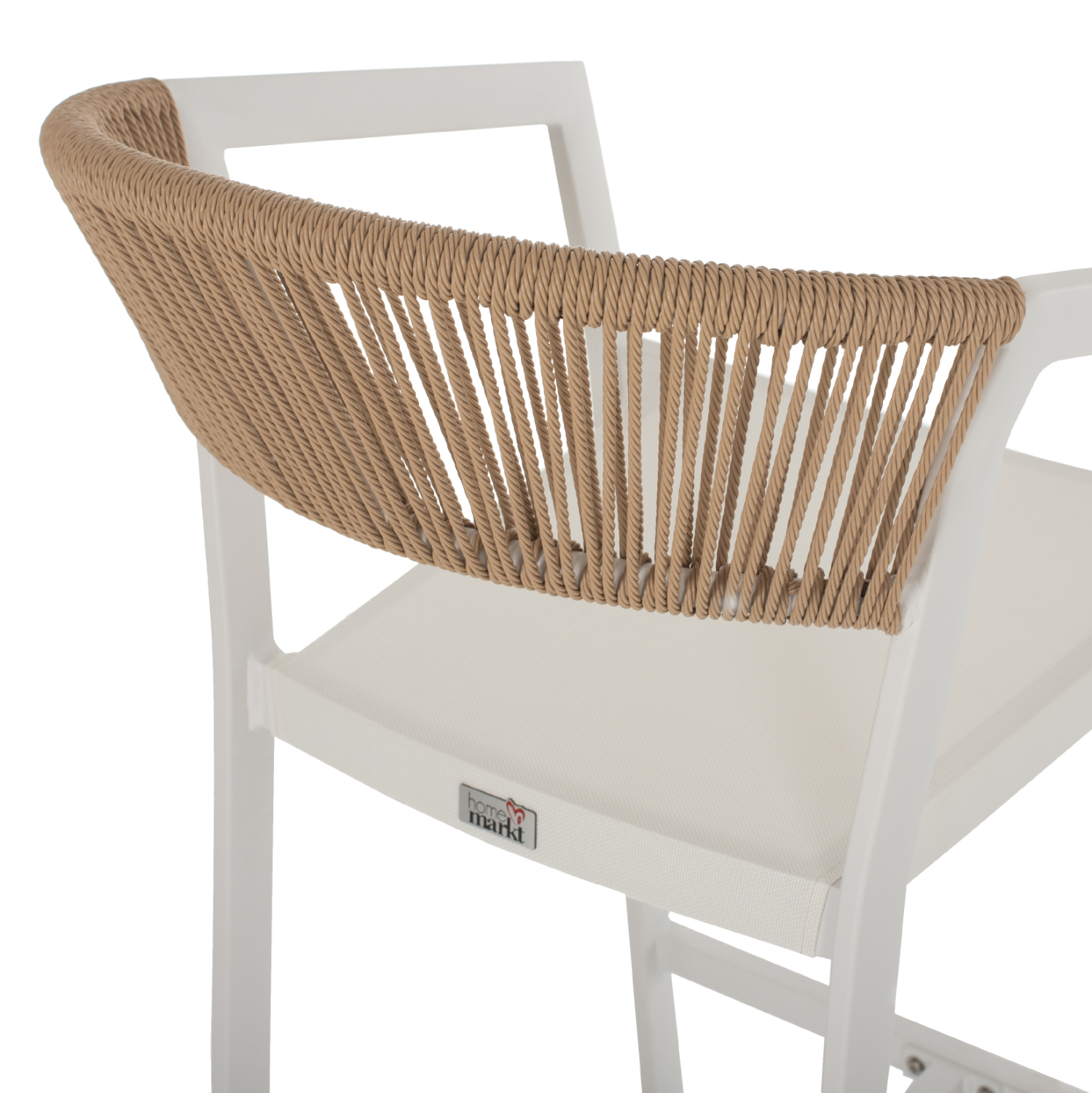 ΣΚΑΜΠΟ ΑΛΟΥΜΙΝΙΟΥ ΜΕ ΜΠΡΑΤΣΑ MIRI ΛΕΥΚΟ PE RATTAN ΠΛΑΤΗ TEXTLINE 56x58x105Y εκ.HM5892.02 - Image 7