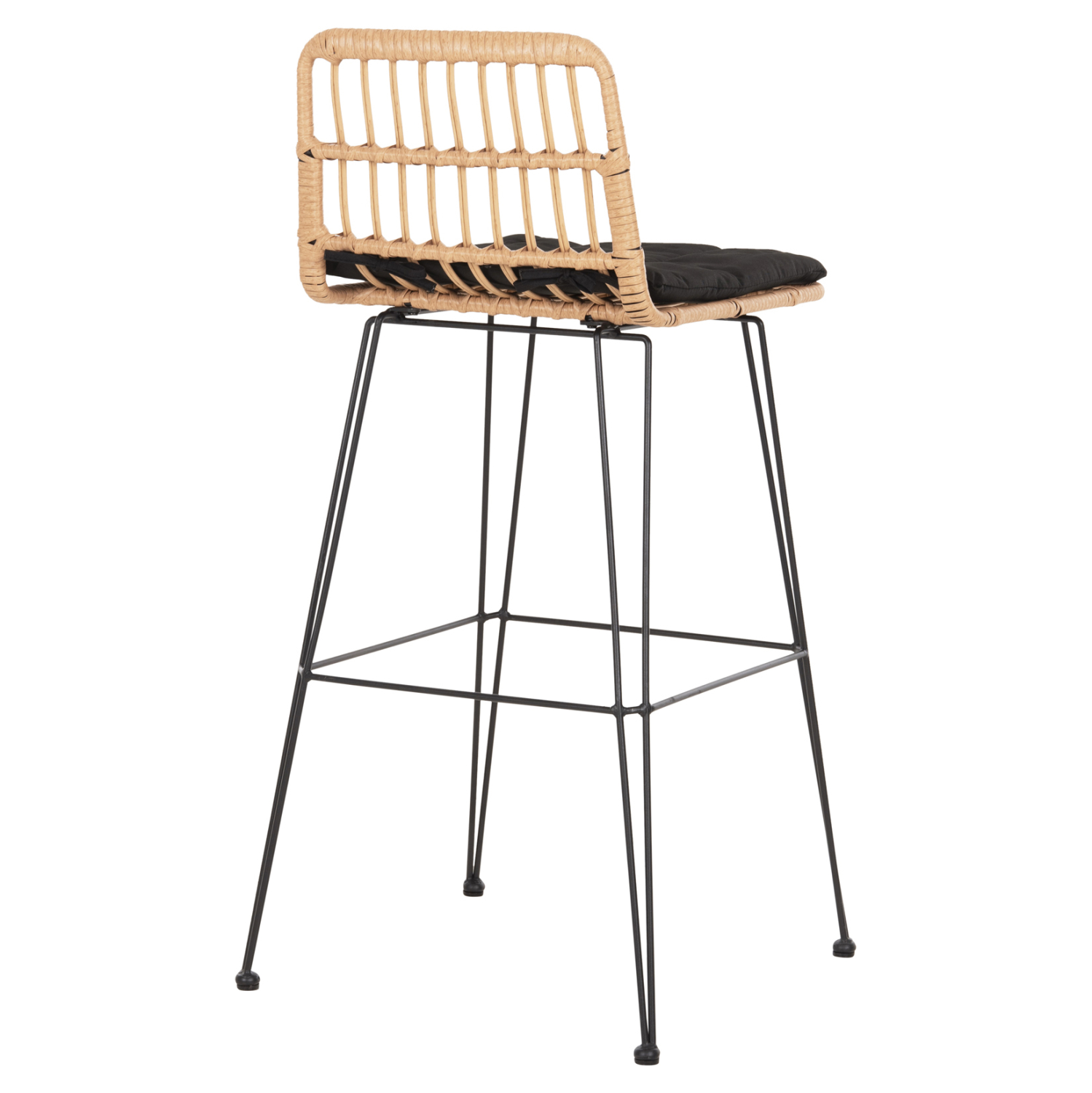 ΣΚΑΜΠΟ ΜΠΑΡ ΕΞ.ΧΩΡΟΥ ALLEGRA HM5452.11 ΜΕΤΑΛΛΟ&ΜΑΞΙΛΑΡΙ ΜΑΥΡΟ-ΜΠΕΖ WICKER 52x51x103Y εκ - Image 5
