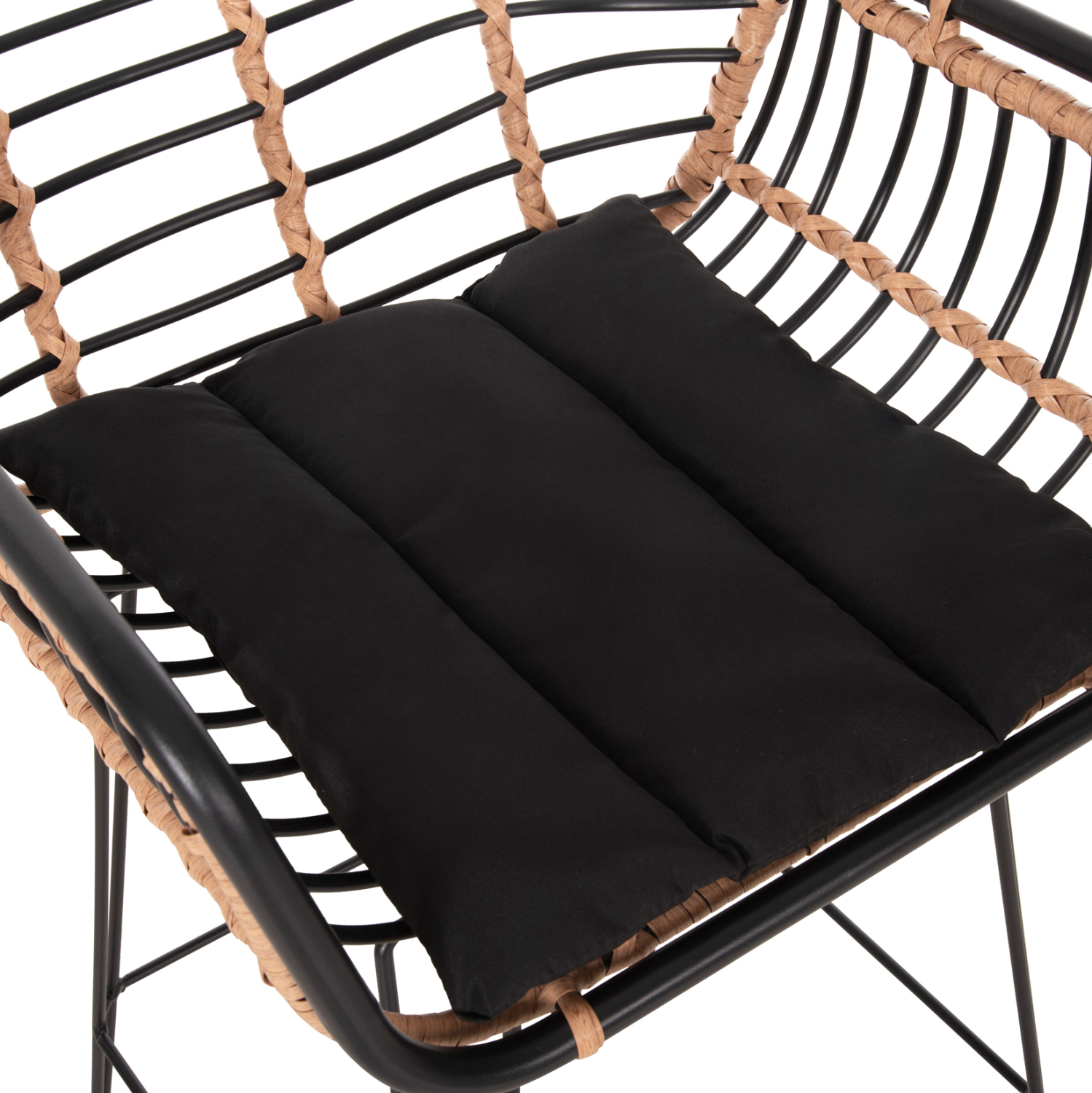 ΣΚΑΜΠΟ ΜΠΑΡ ALLEGRA HM5690.11 ΜΕΤΑΛΛΟ&ΜΑΞΙΛΑΡΙ ΜΑΥΡΟ-WICKER ΜΠΕΖ 55x54x108Υεκ. - Image 8