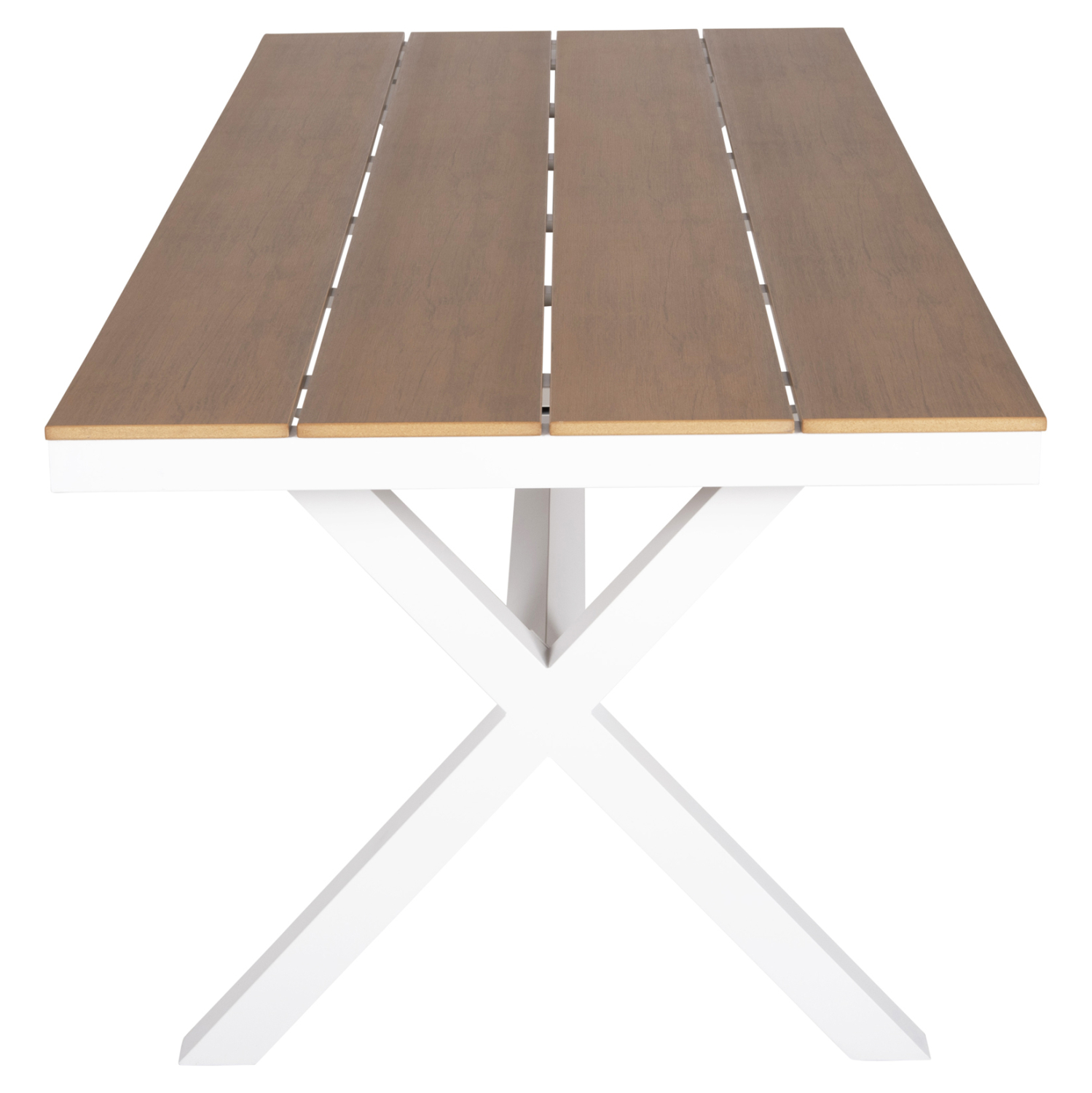 ΤΡΑΠΕΖΙ ΑΛΟΥΜΙΝΙΟΥ ΟΡΘΟΓΩΝΙΟ TAWNEE HM6039.02 ΛΕΥΚΟ-POLYWOOD ΦΥΣΙΚΟ 219,5x89,5x73Υ - Image 5