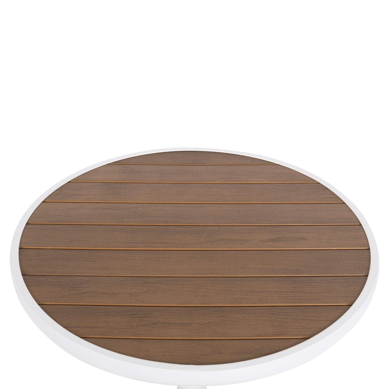 ΤΡΑΠΕΖΙ ΑΛΟΥΜΙΝΙΟΥ ΣΤΡΟΓΓΥΛΟ ALEXA HM6086.02 ΛΕΥΚΟ-POLYWOOD TOP ΦΥΣΙΚΟ Φ60x73Υεκ. - Image 4