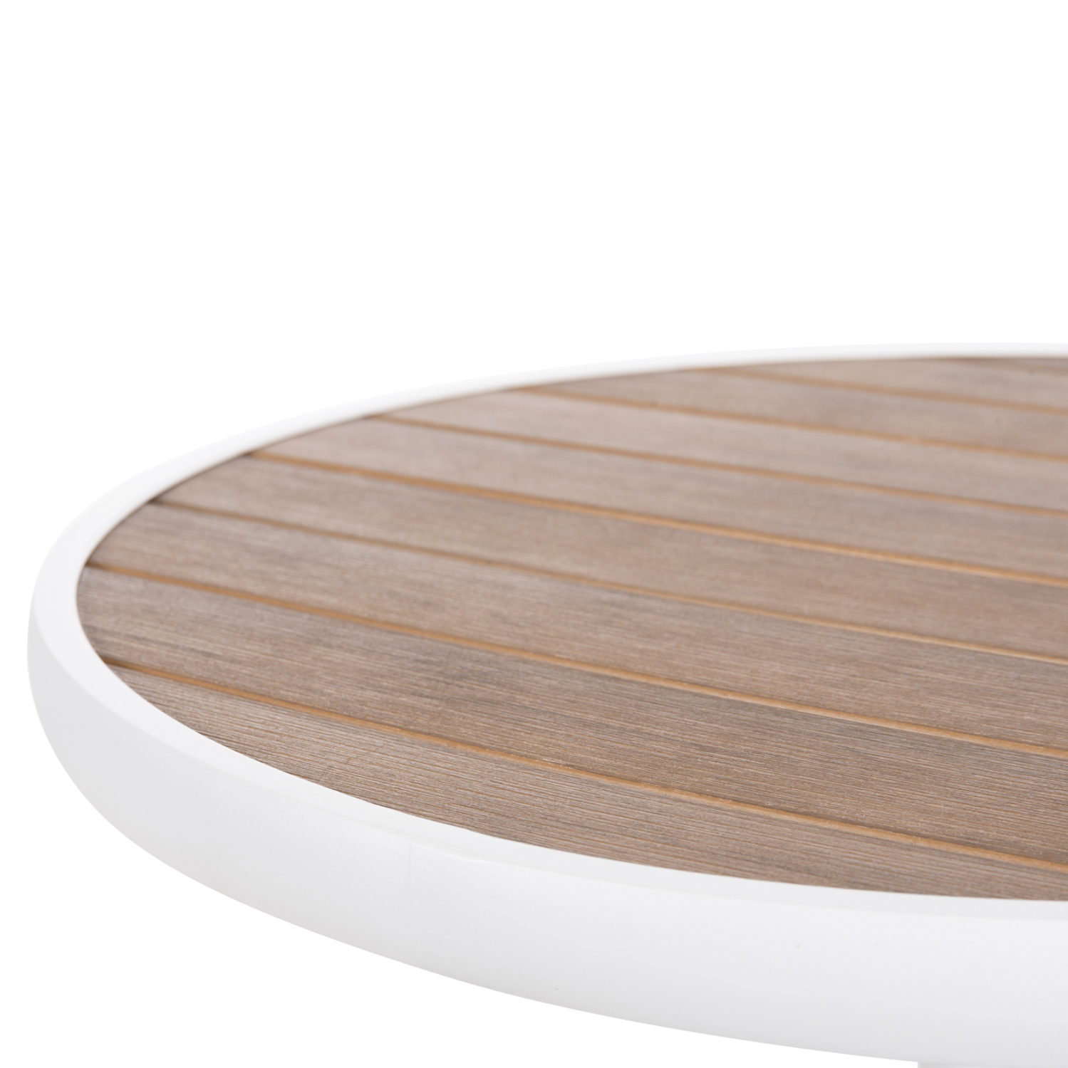 ΤΡΑΠΕΖΙ ΑΛΟΥΜΙΝΙΟΥ ΣΤΡΟΓΓΥΛΟ ALEXA HM6086.02 ΛΕΥΚΟ-POLYWOOD TOP ΦΥΣΙΚΟ Φ60x73Υεκ. - Image 5