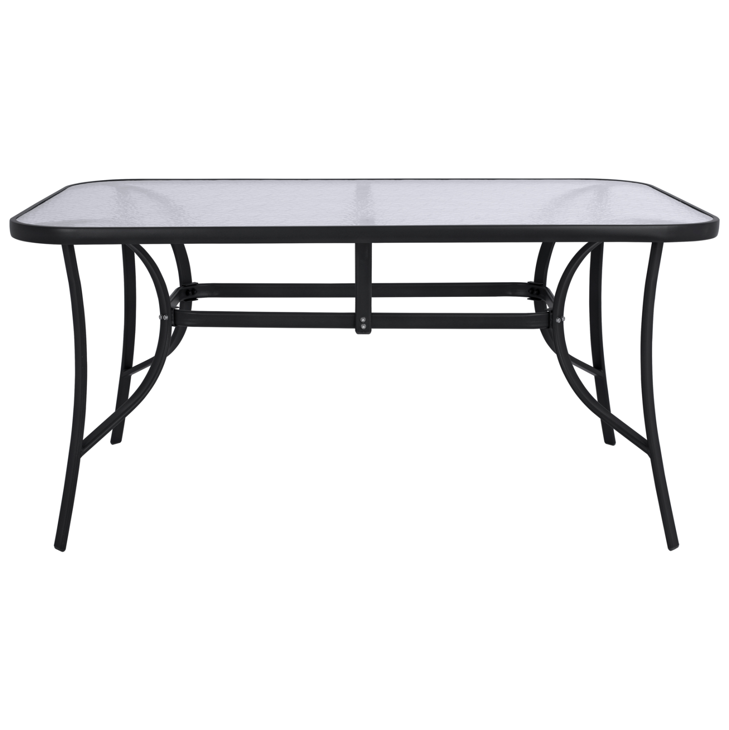 ΤΡΑΠΕΖΙ BRUNO 150X90Χ72Υεκ. ΜΕΤΑΛΛΙΚΟ ΜΑΥΡΟ ΜΕ ΓΥΑΛΙΝΗ ΕΠΙΦΑΝΕΙΑ HM5145.03 - Image 3