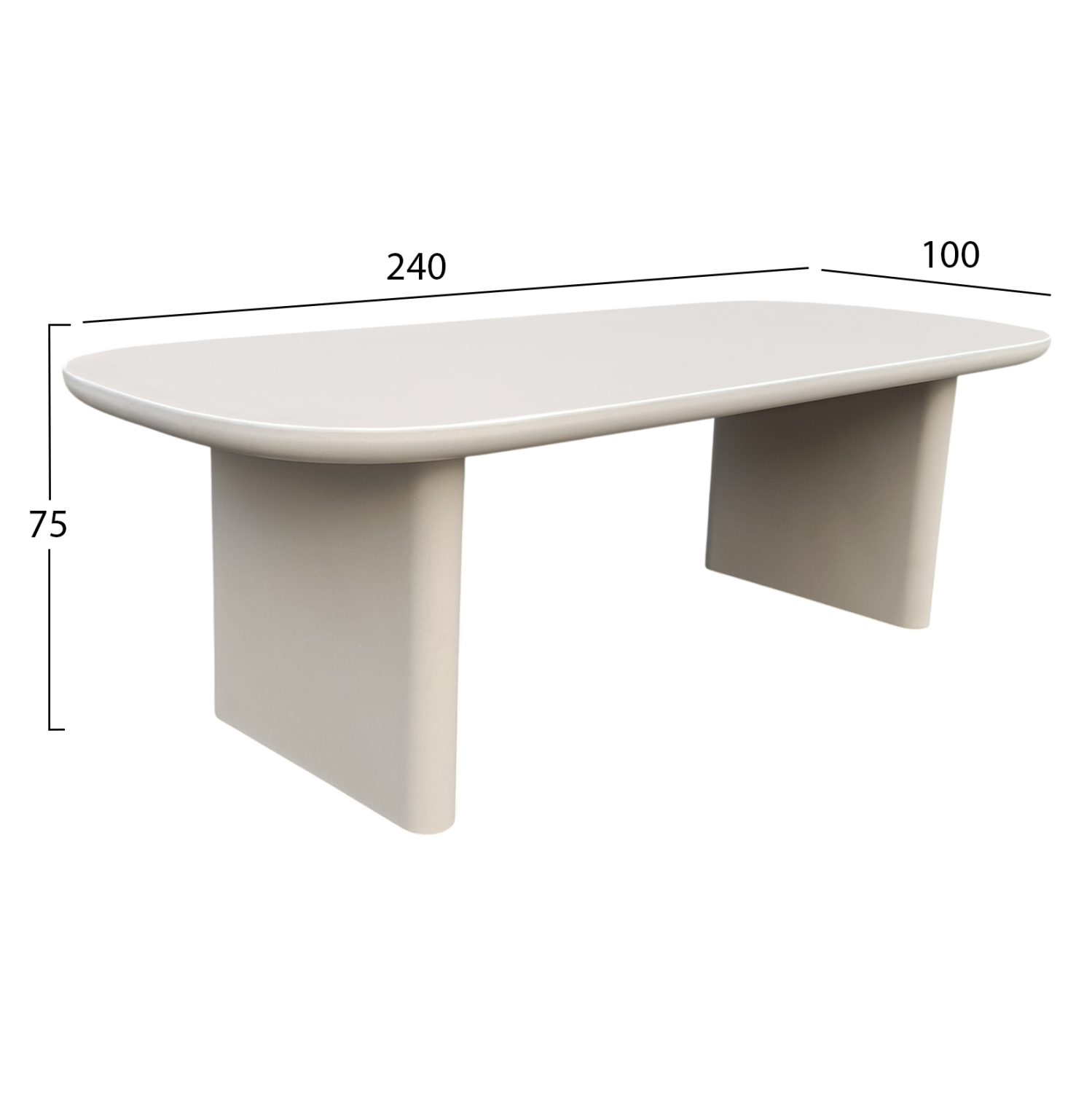 ΤΡΑΠΕΖΙ ΤΡΑΠΕΖΑΡΙΑΣ FIBER CEMENT AZAMI HM6600.02 ΜΠΕΖ 240x100x75Υεκ. - Image 2