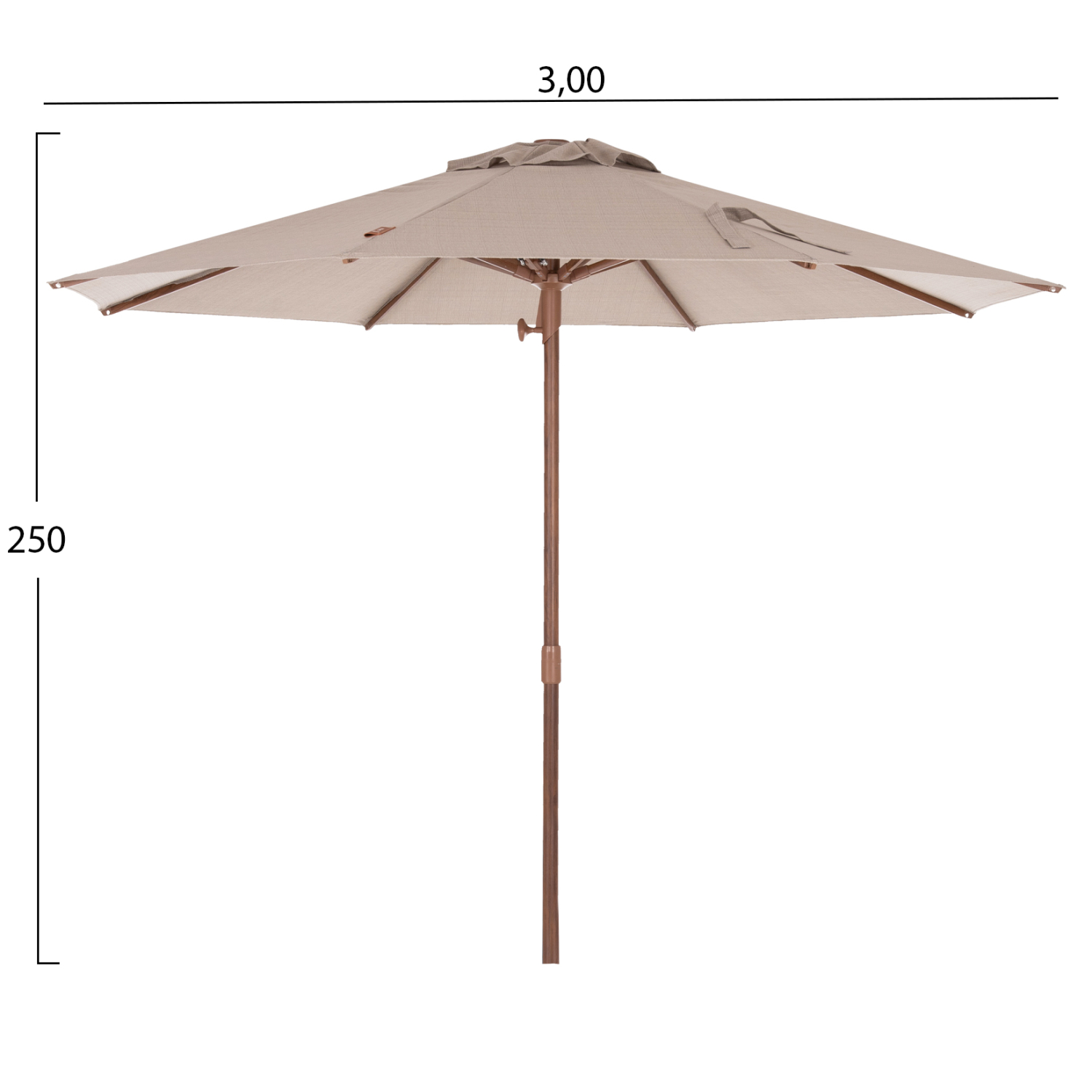 ΕΠΑΓΓΕΛΜΑΤΙΚΗ ΟΜΠΡΕΛΑ GLADELL Φ3,00μ HM6603.02 ΜΠΕΖ ΠΑΝΙ-HEAT TRANSFER ΑΛΟΥMΙΝΙΟ (ΧΩΡΙΣ ΒΑΣΗ) - Image 2