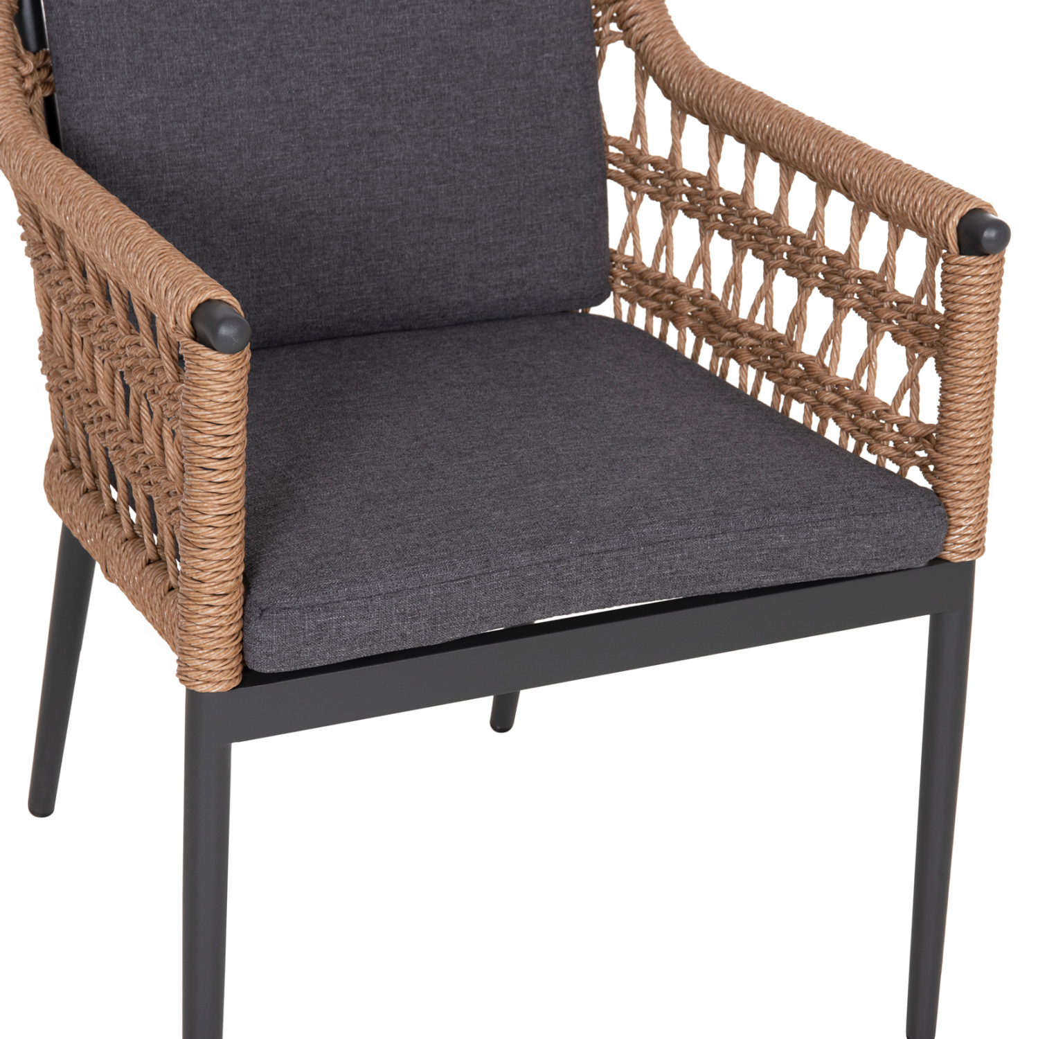 ΠΟΛΥΘΡΟΝΑ BOXER HM6556.01 ΑΛΟΥΜΙΝΙΟ & OLEFIN ΓΚΡΙ-TWIST WICKER 58x60x80Yεκ - Image 8