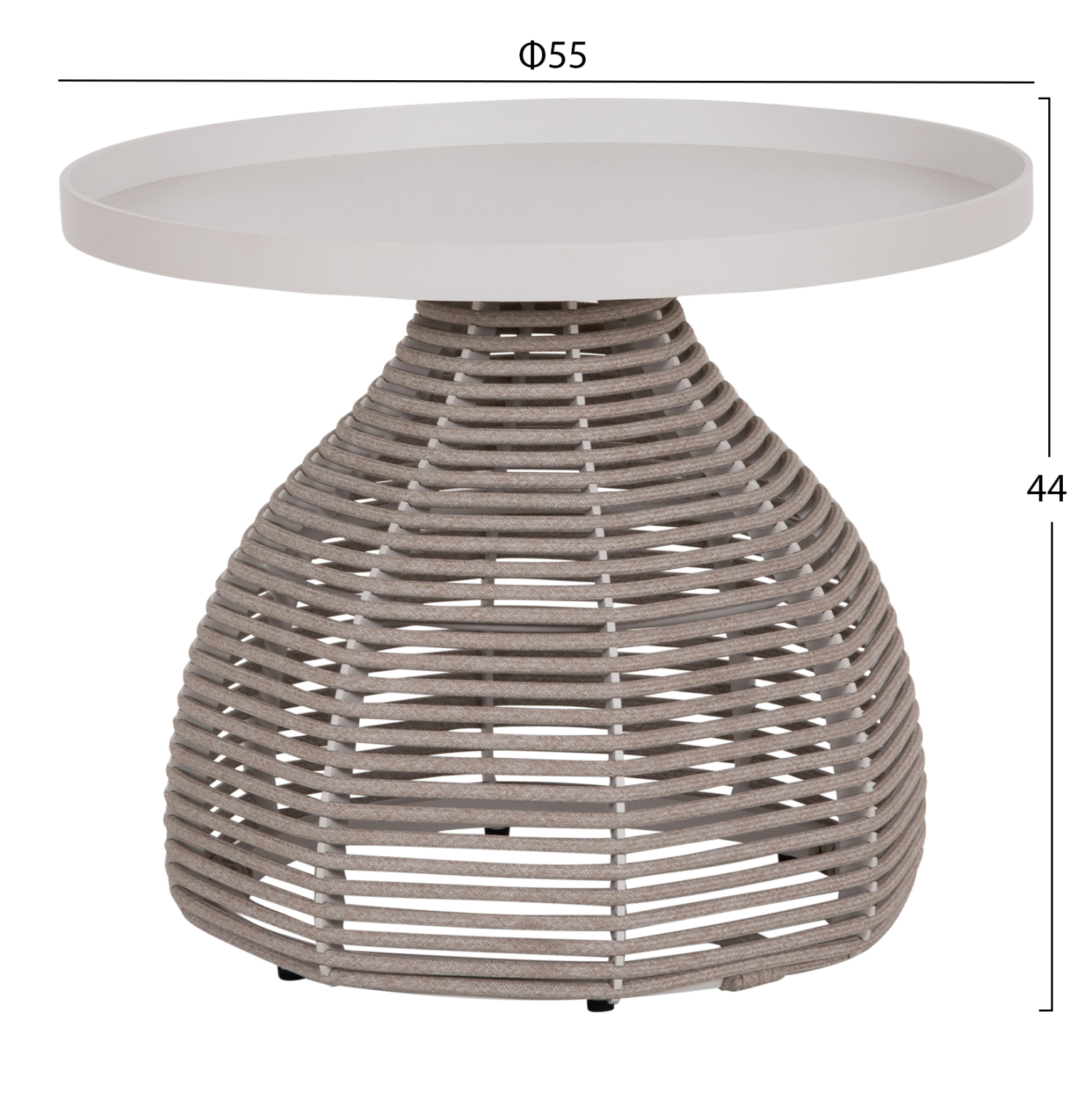 ΣΕΤ ΣΑΛΟΝΙ 5ΤΜΧ DRISCOLL ΗM6473.02 IVORY ΑΛΟΥΜΙΝΙΟ--ΜΠΕΖ ΣΧΟΙΝΙ & OLEFIN ΥΦΑΣΜΑ - Image 5
