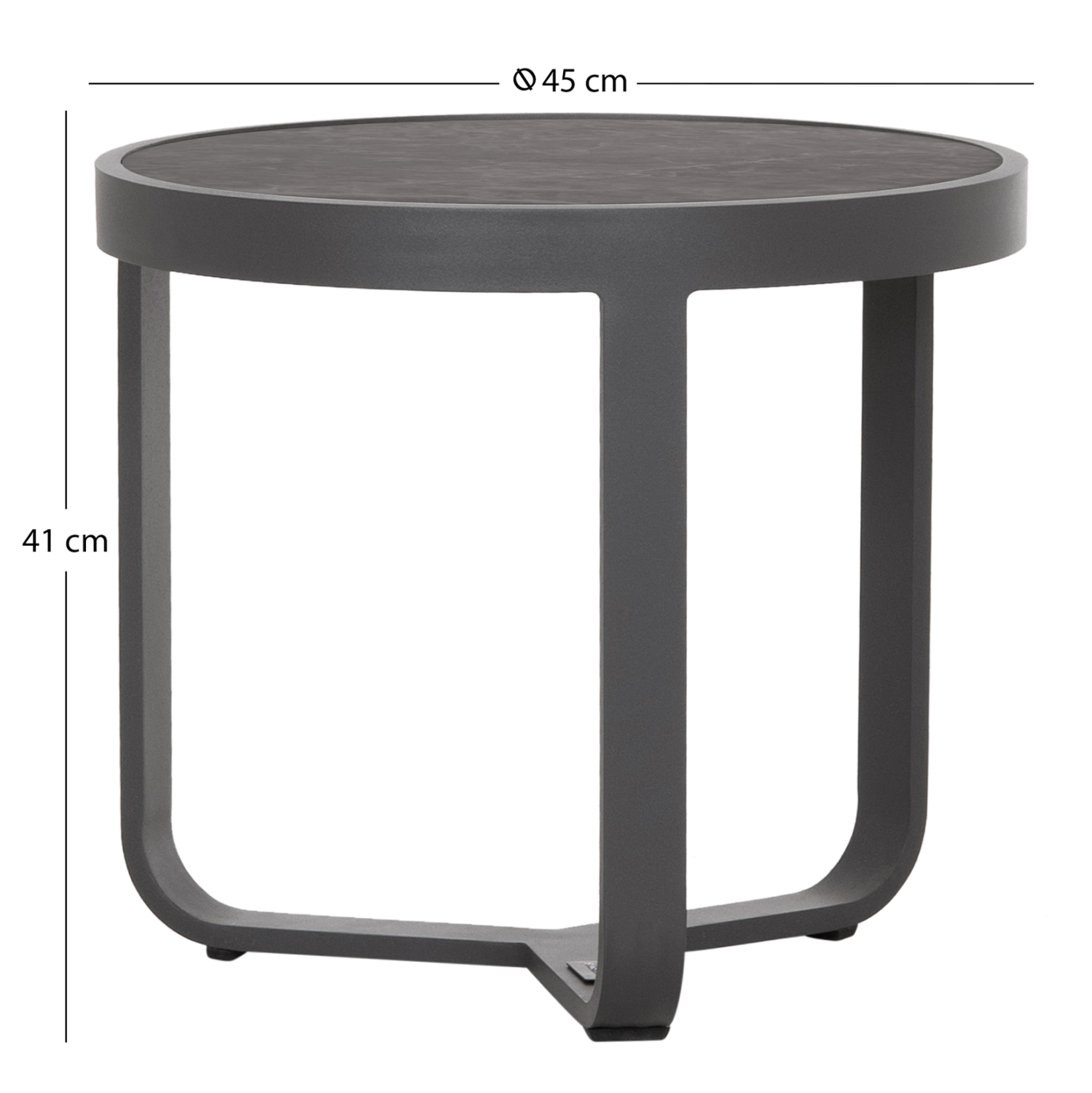 ΤΡΑΠΕΖΑΚΙ ΑΛΟΥΜΙΝΙΟΥ DEVIOUS SM6440.01 ΑΝΘΡΑΚΙ--ΓΚΡΙ SINTERED STONE TOP Φ45x41Υεκ. - Image 2