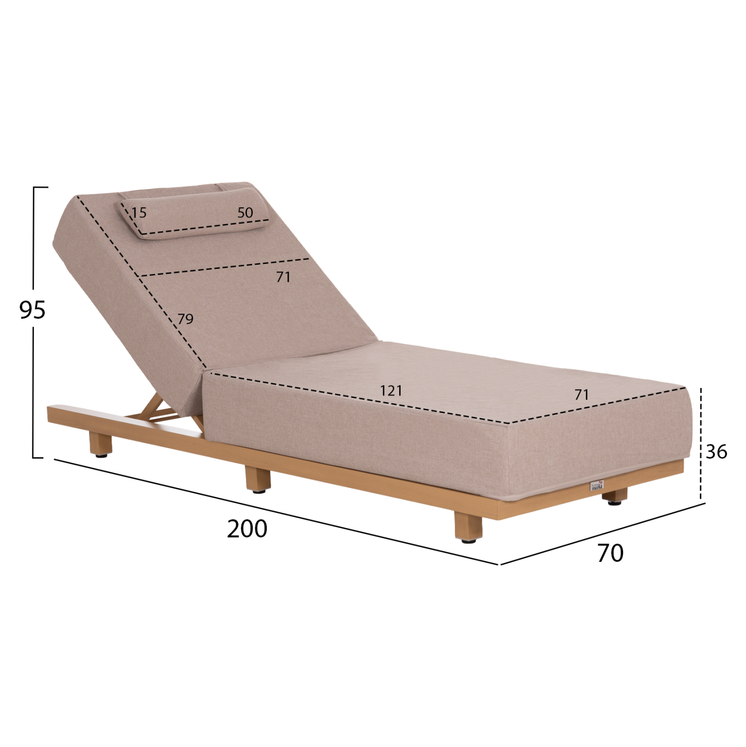 ΕΠΑΓΓΕΛΜ. ΞΑΠΛΩΣΤΡΑ JESSIE HM10714.05 HEAT TRANSFER ΑΛΟΥΜ.--ΜΠΕΖ ΜΑΞΙΛΑΡΙ 200x71x79Υεκ - Image 2