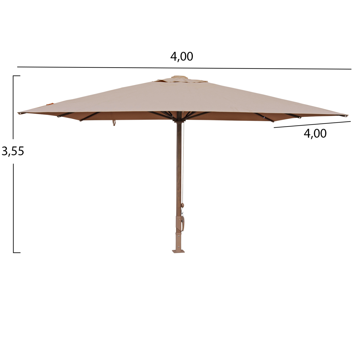 ΕΠΑΓΓΕΛΜΑΤΙΚΗ ΟΜΠΡΕΛΑ 4x4m GLADELL HM6605.02 HEAT TRANSFER ΑΛΟΥΜ.-ΑΚΡΥΛΙΚΟ ΠΑΝΙ ΜΠΕΖ - Image 2