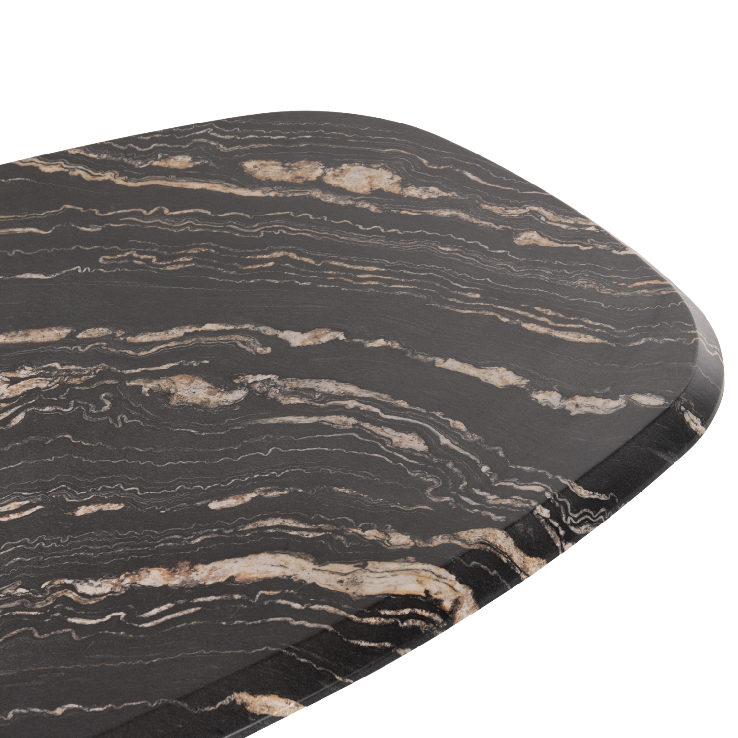 ΤΡΑΠΕΖΙ ΟΒΑΛ RODDEN HM11903.02 ΜΕ WERZALIT BLACK/GOLD MARBLE-ΜΑΥΡΗ ΒΑΣΗ 146x94x75Υεκ - Image 5