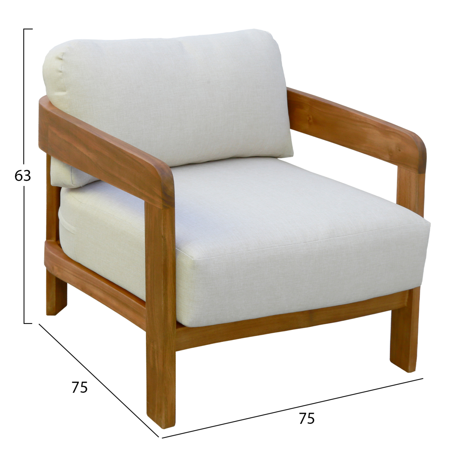 ΠΟΛΥΘΡΟΝΑ LOUNGE ΕΞ.ΧΩΡΟΥ SOLARA HM6513 ΞΥΛΟ ΑΚΑΚΙΑΣ ΦΥΣΙΚΟ-ΜΑΞΙΛΑΡΙΑ ΕΚΡΟΥ 75x70x75Υεκ - Image 2