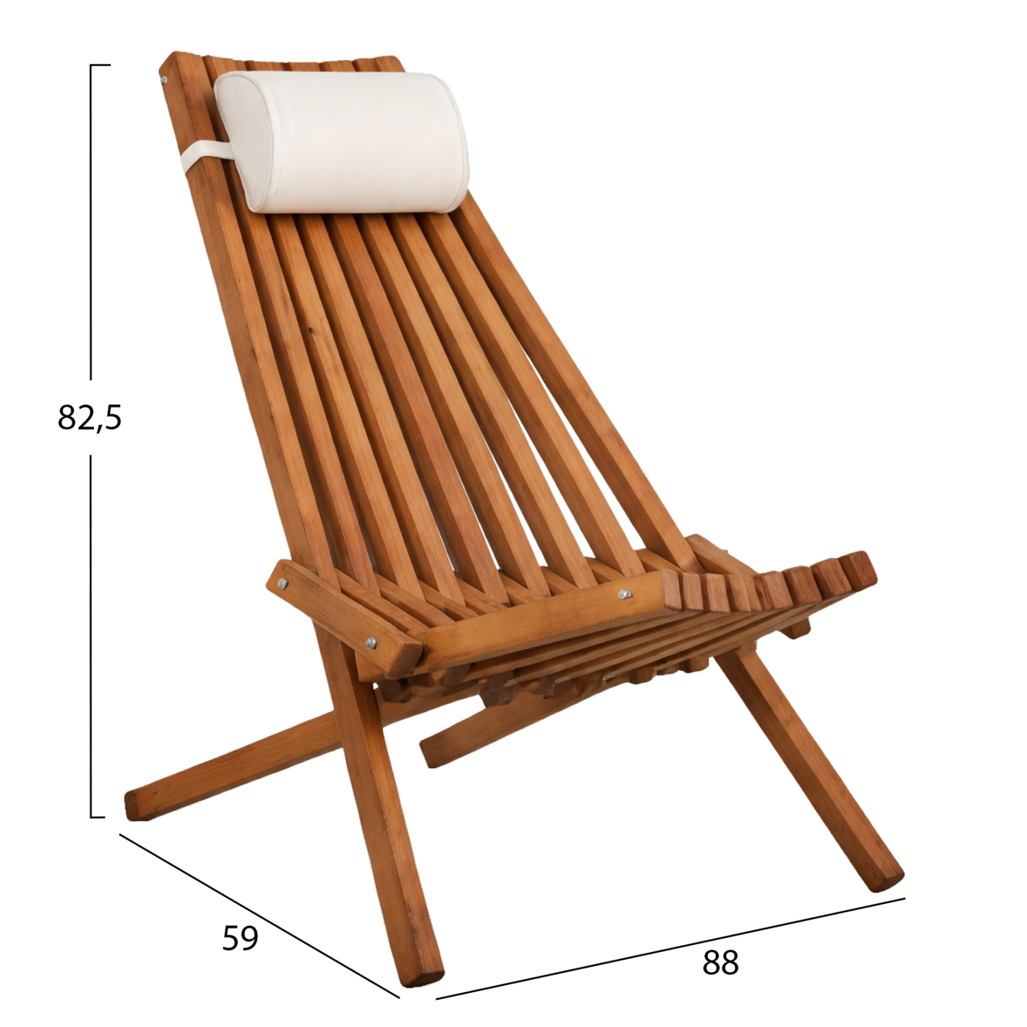 ΠΟΛΥΘΡΟΝΑ LOUNGE ΜΕ ΜΑΞΙΛΑΡΑΚΙ ΠΤΥΣΣΟΜΕΝΗ SHIGAN HM6530 ΞΥΛΟ ΑΚΑΚΙΑΣ 56.5x83x87Υεκ - Image 2