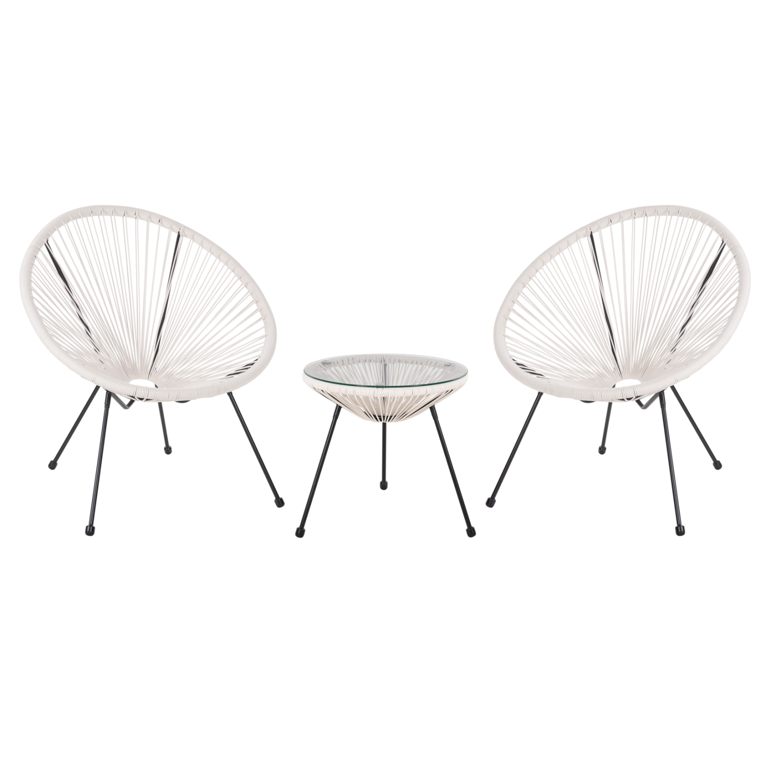 ΣΕΤ ΕΞΩΤΕΡΙΚΟΥ ΧΩΡΟΥ 3ΤΜΧ ACAPULCO HM11861.12 P.E.RATTAN ΛΕΥΚΟ-ΜΕΤΑΛΛΟ ΣΕ ΜΑΥΡΟ