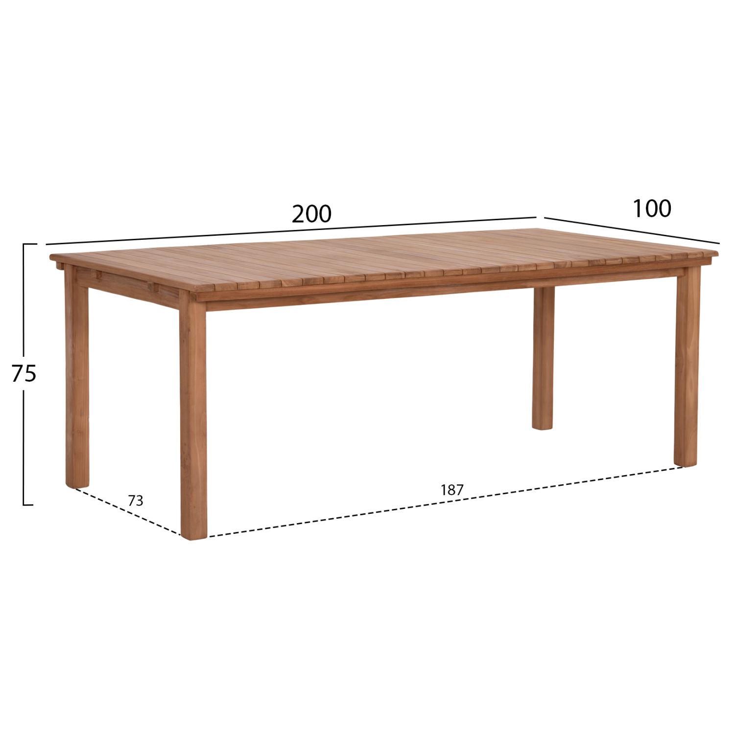 ΣΕΤ ΤΡΑΠΕΖΑΡΙΑΣ ΕΞ.ΧΩΡΟΥ 7ΤΜΧ FINTO HM10923 ΞΥΛΟ TEAK ΣΕ ΦΥΣΙΚΟ - Image 2