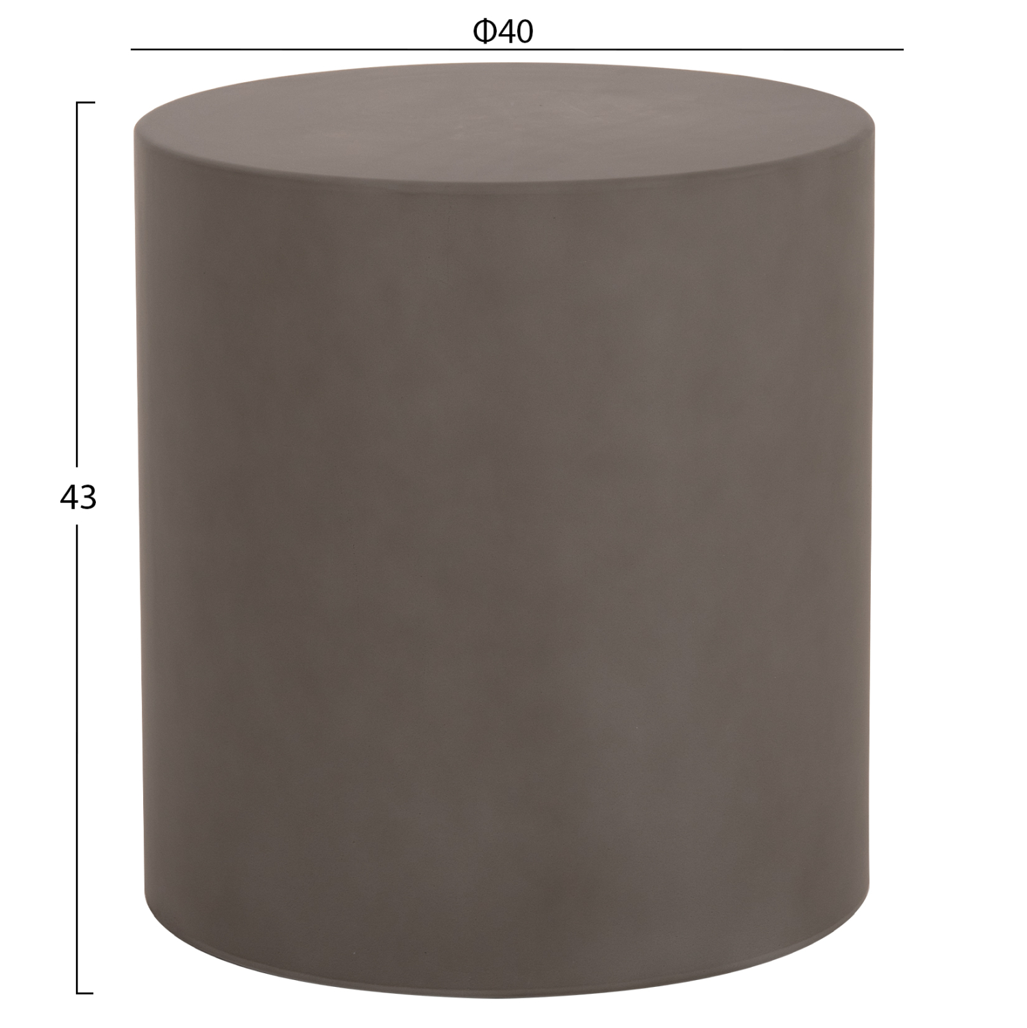 ΤΡΑΠΕΖΙ ΒΟΗΘΗΤΙΚΟ FIBER CEMENT ΣΤΡΟΓΓΥΛΟ KYOKO HM6592.01 ΓΚΡΙ Φ40x43Υεκ. - Image 2