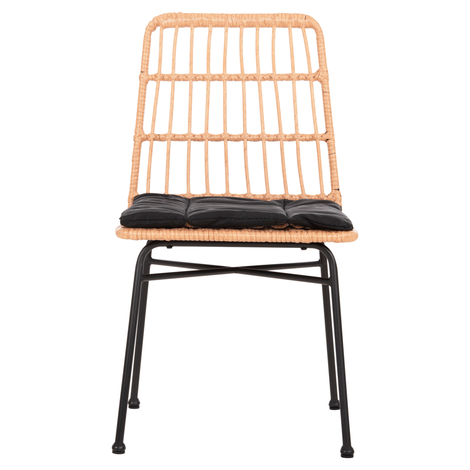 ΚΑΡΕΚΛΑ ALLEGRA HM5705.11 ΜΑΥΡΗ ΜΕΤΑΛΛΙΚΗ ΜΕ ΜΑΞΙΛΑΡΙ-WICKER ΜΠΕΖ 46,5x50x85Υεκ. - Image 3