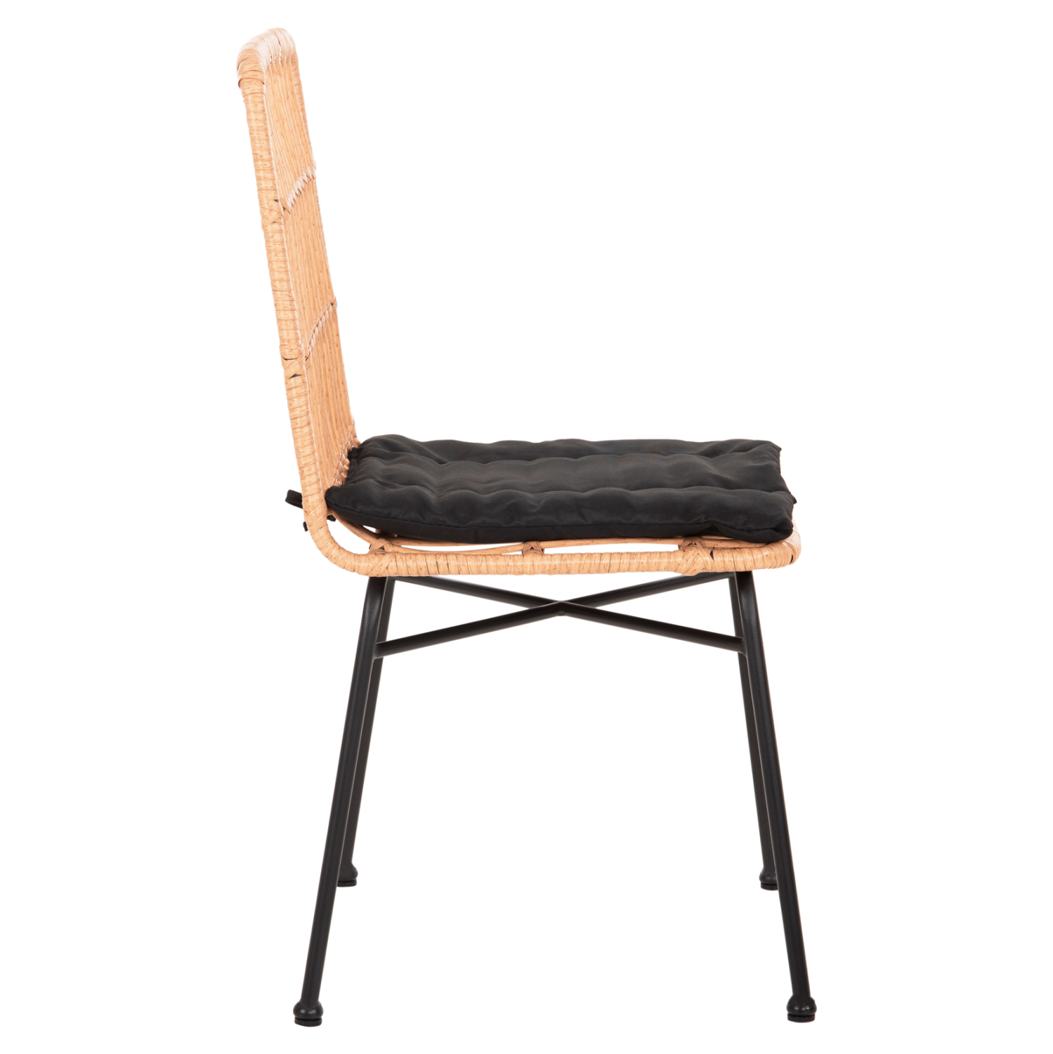 ΚΑΡΕΚΛΑ ALLEGRA HM5705.11 ΜΑΥΡΗ ΜΕΤΑΛΛΙΚΗ ΜΕ ΜΑΞΙΛΑΡΙ-WICKER ΜΠΕΖ 46,5x50x85Υεκ. - Image 4